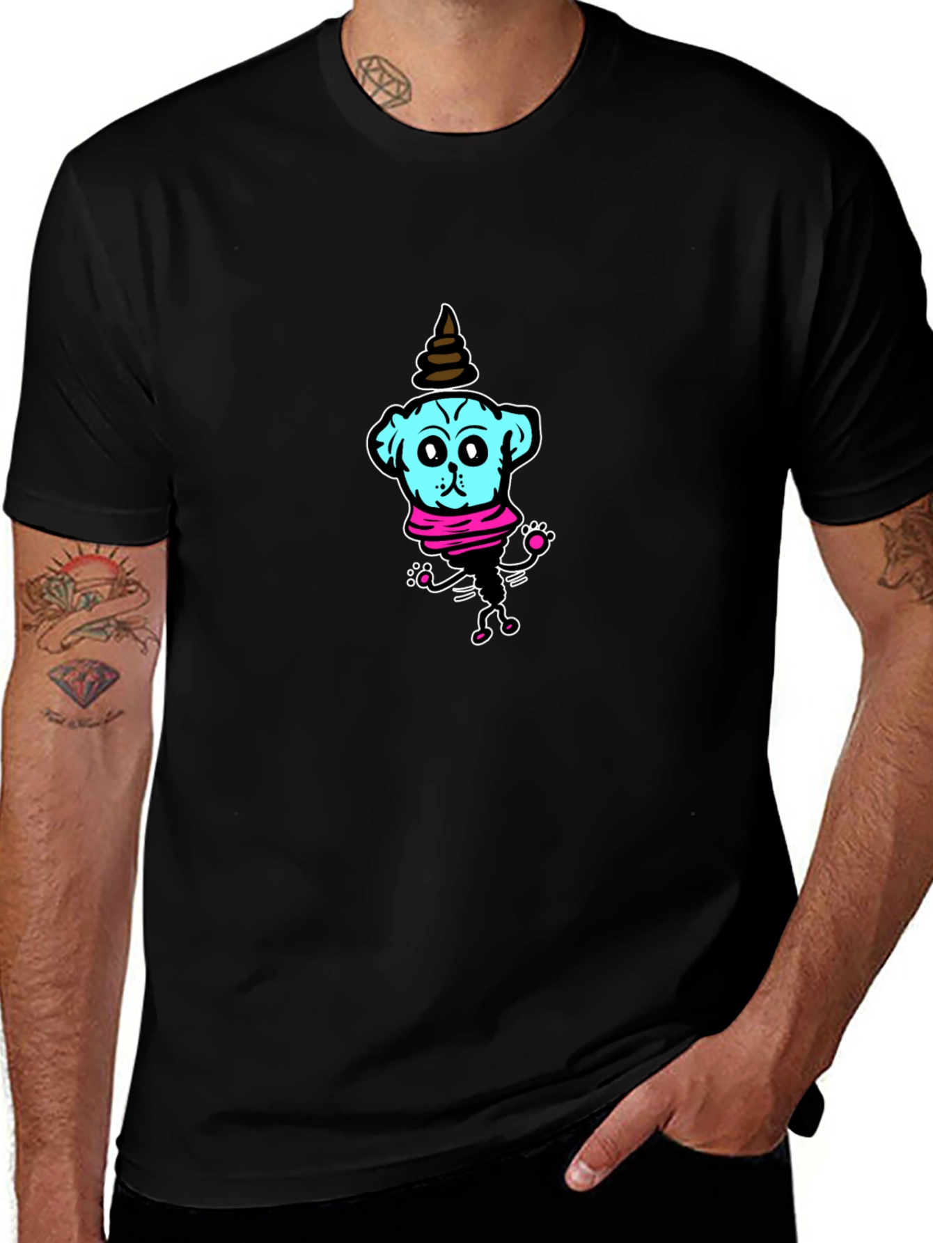 Funny Blue Dog T-Shirt – Quirky Cartoon Graphic Tee