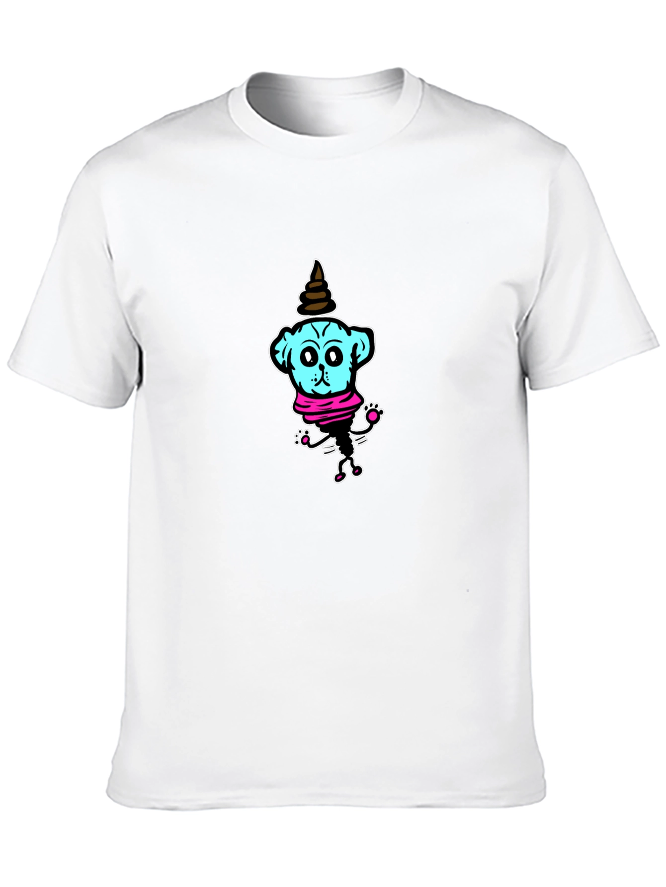 Funny Blue Dog T-Shirt – Quirky Cartoon Graphic Tee