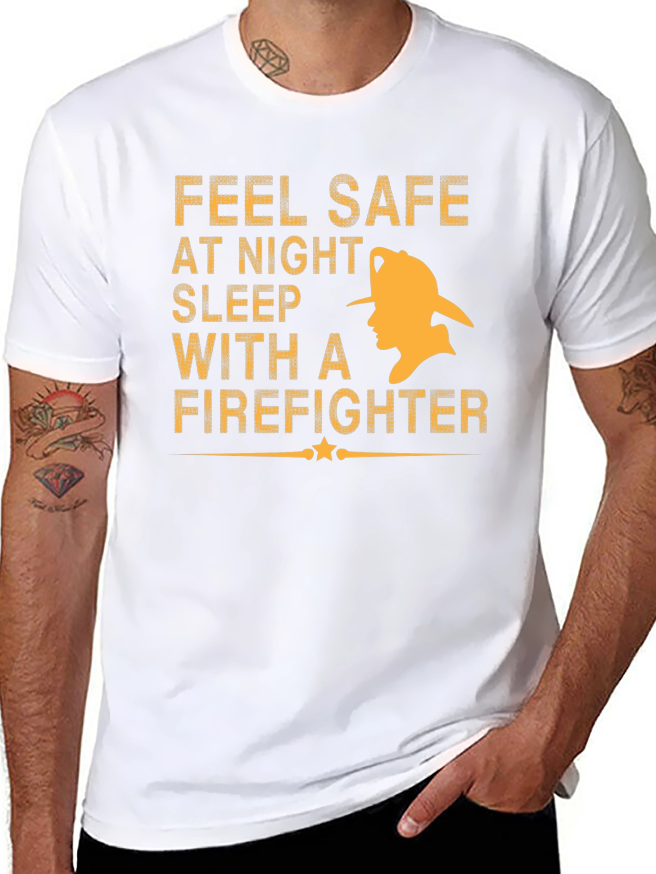 Feel Safe With A Firefighter Black T-Shirt