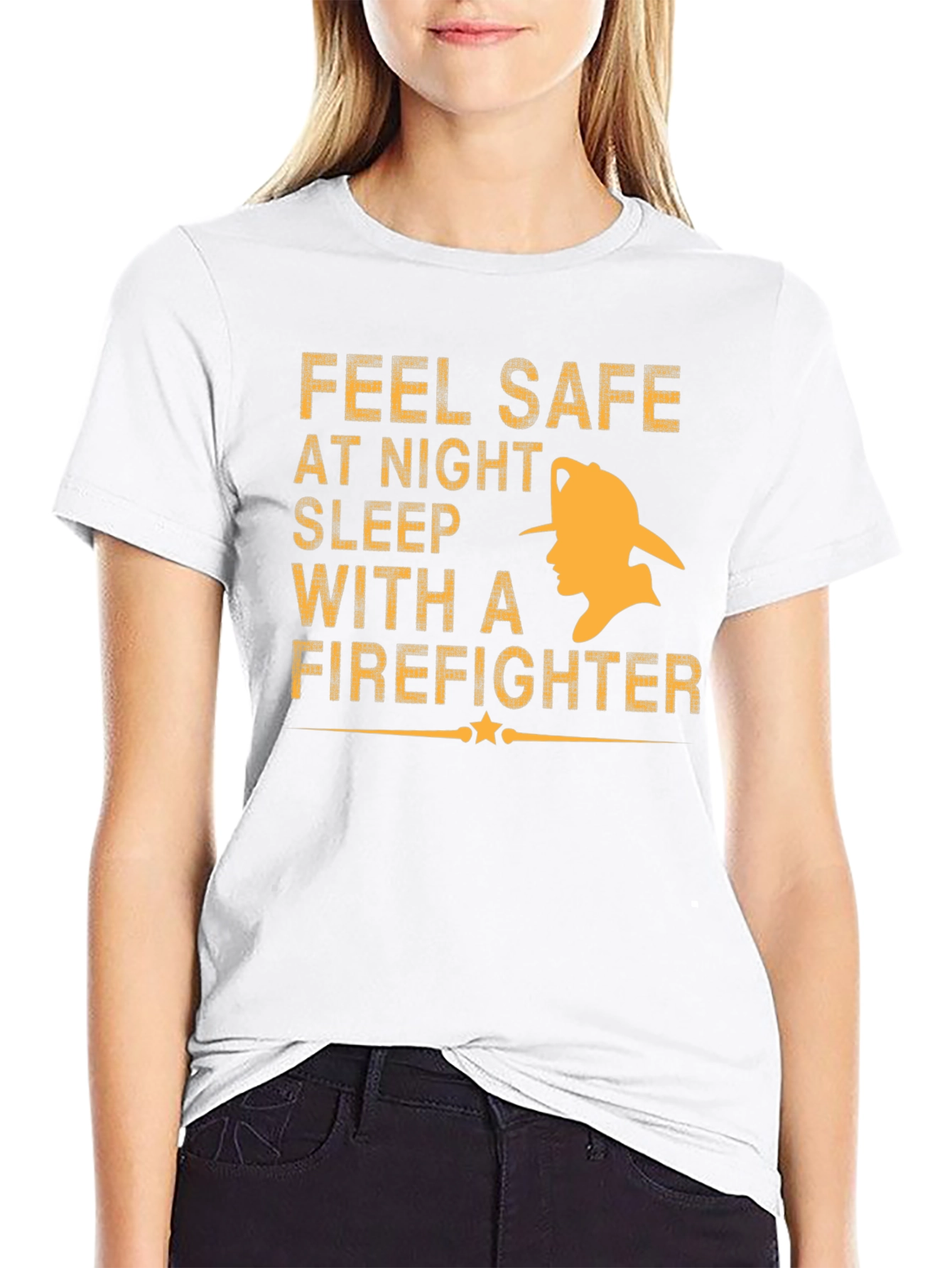 Feel Safe With A Firefighter Black T-Shirt
