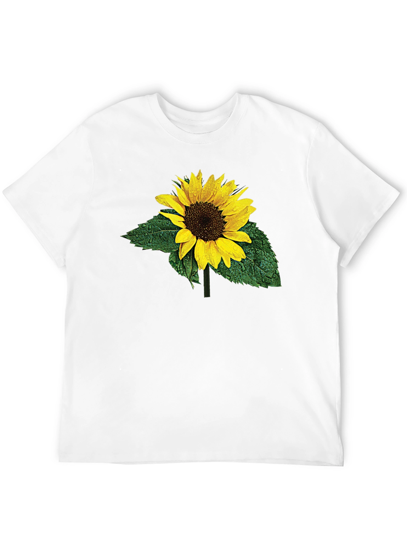 Sunflower Print Black T-Shirt