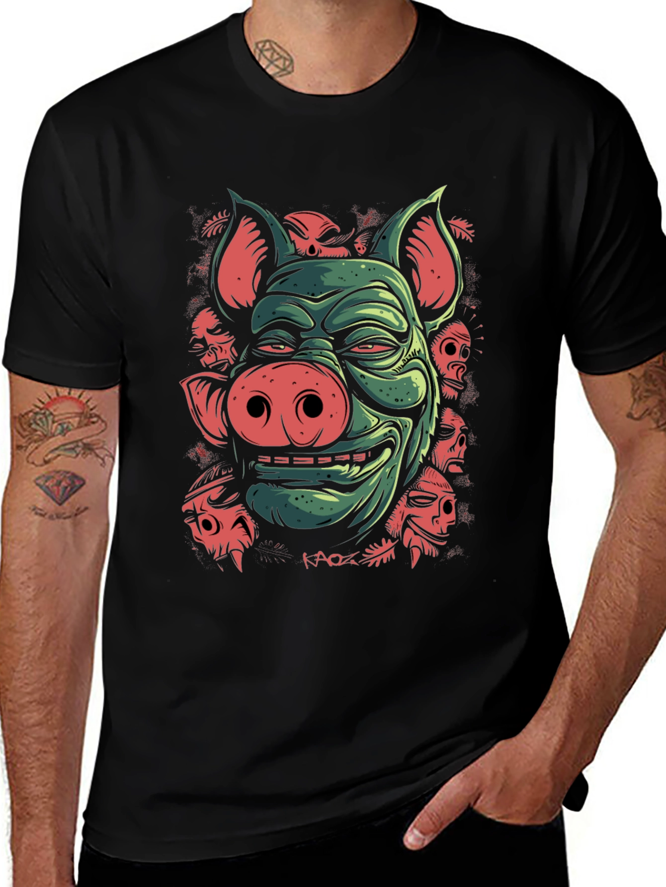 Pig Demon Graphic Tee - Dark Humor T-Shirt