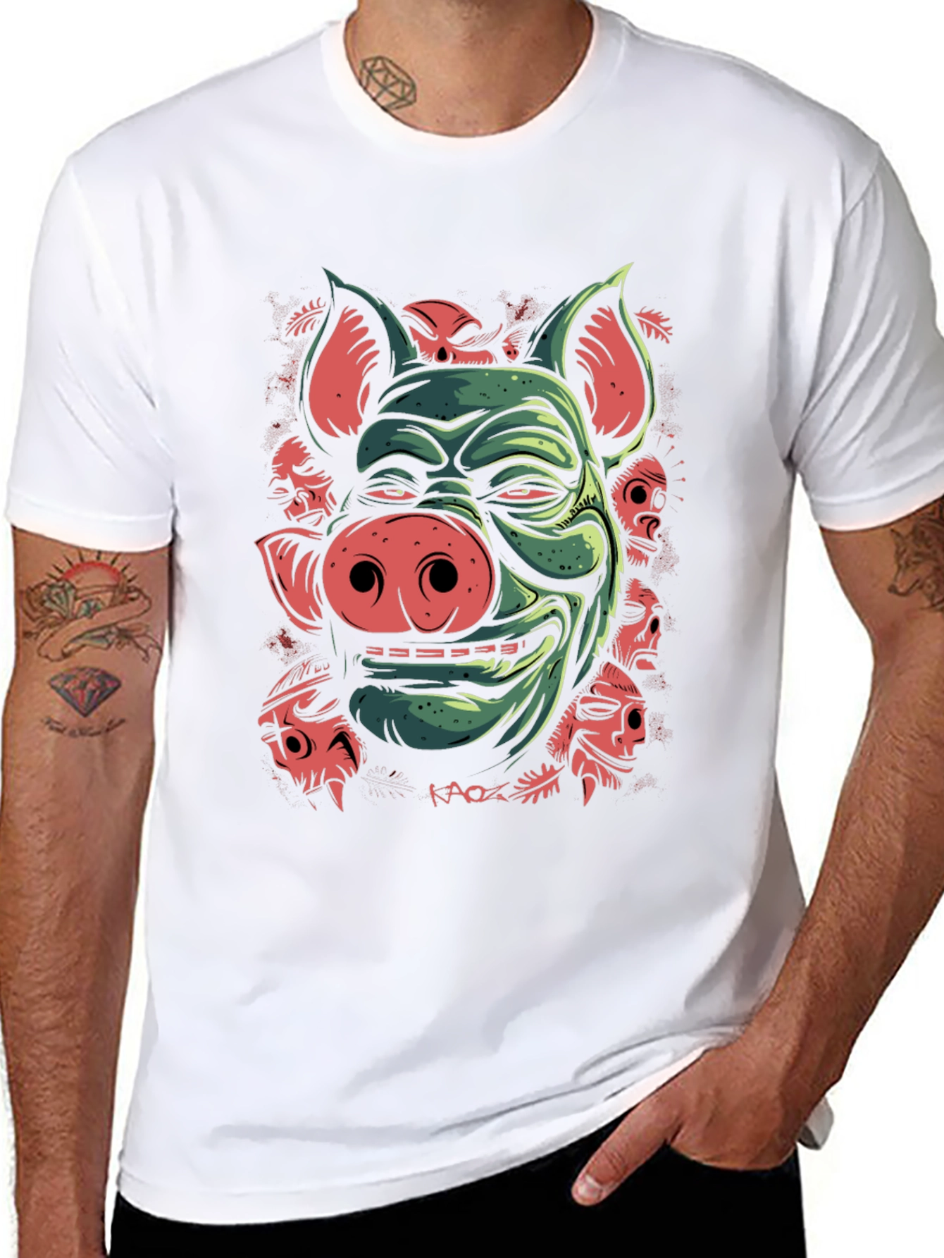 Pig Demon Graphic Tee - Dark Humor T-Shirt