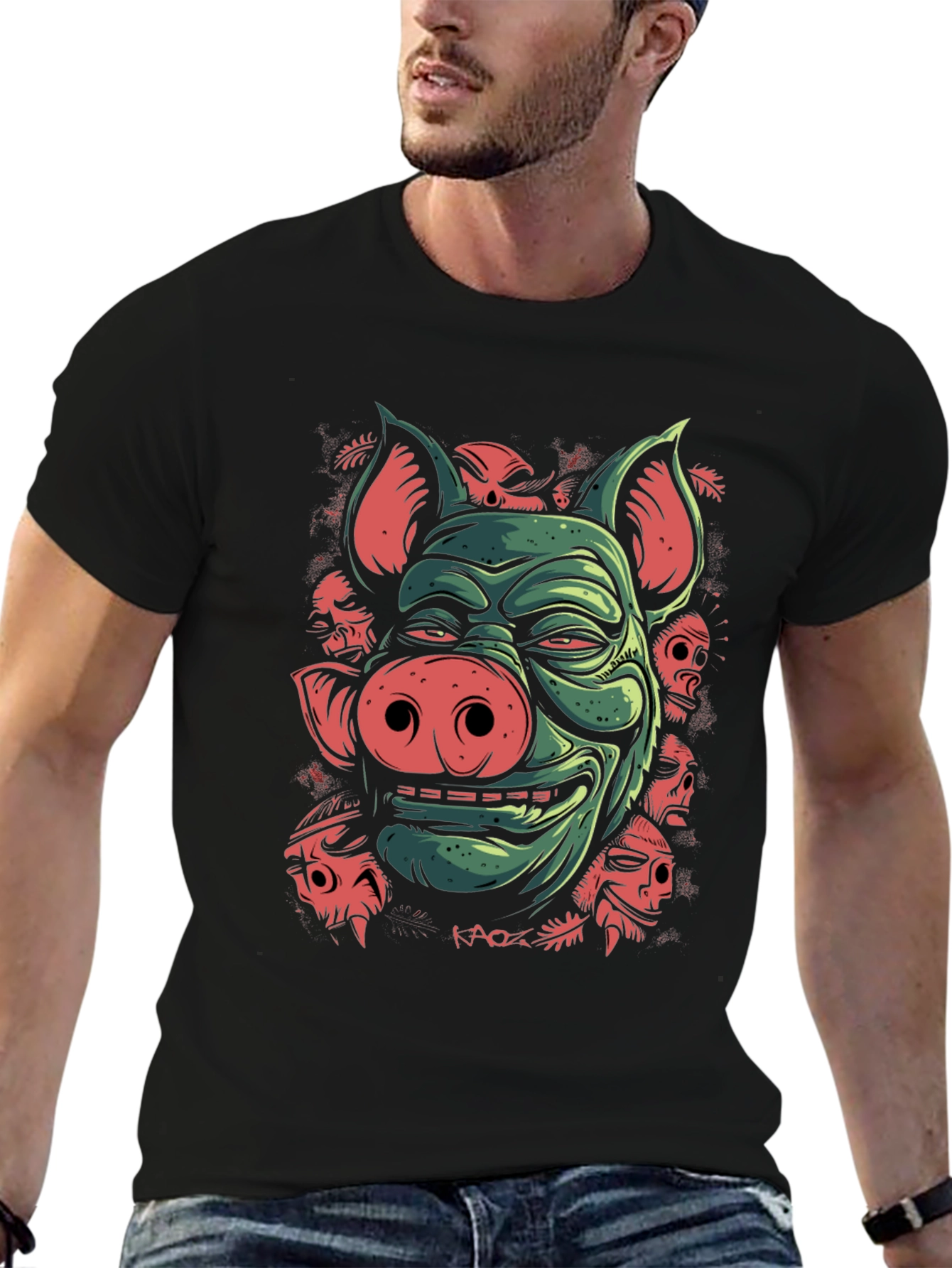 Pig Demon Graphic Tee - Dark Humor T-Shirt