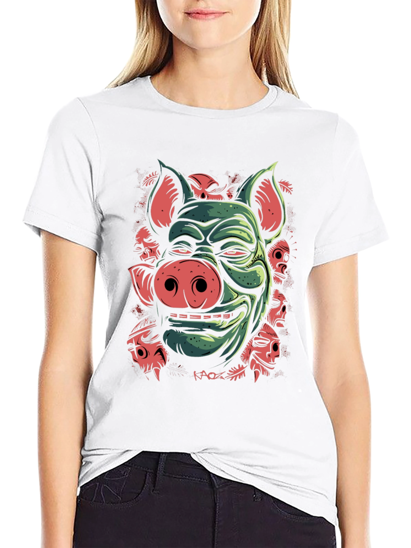 Pig Demon Graphic Tee - Dark Humor T-Shirt