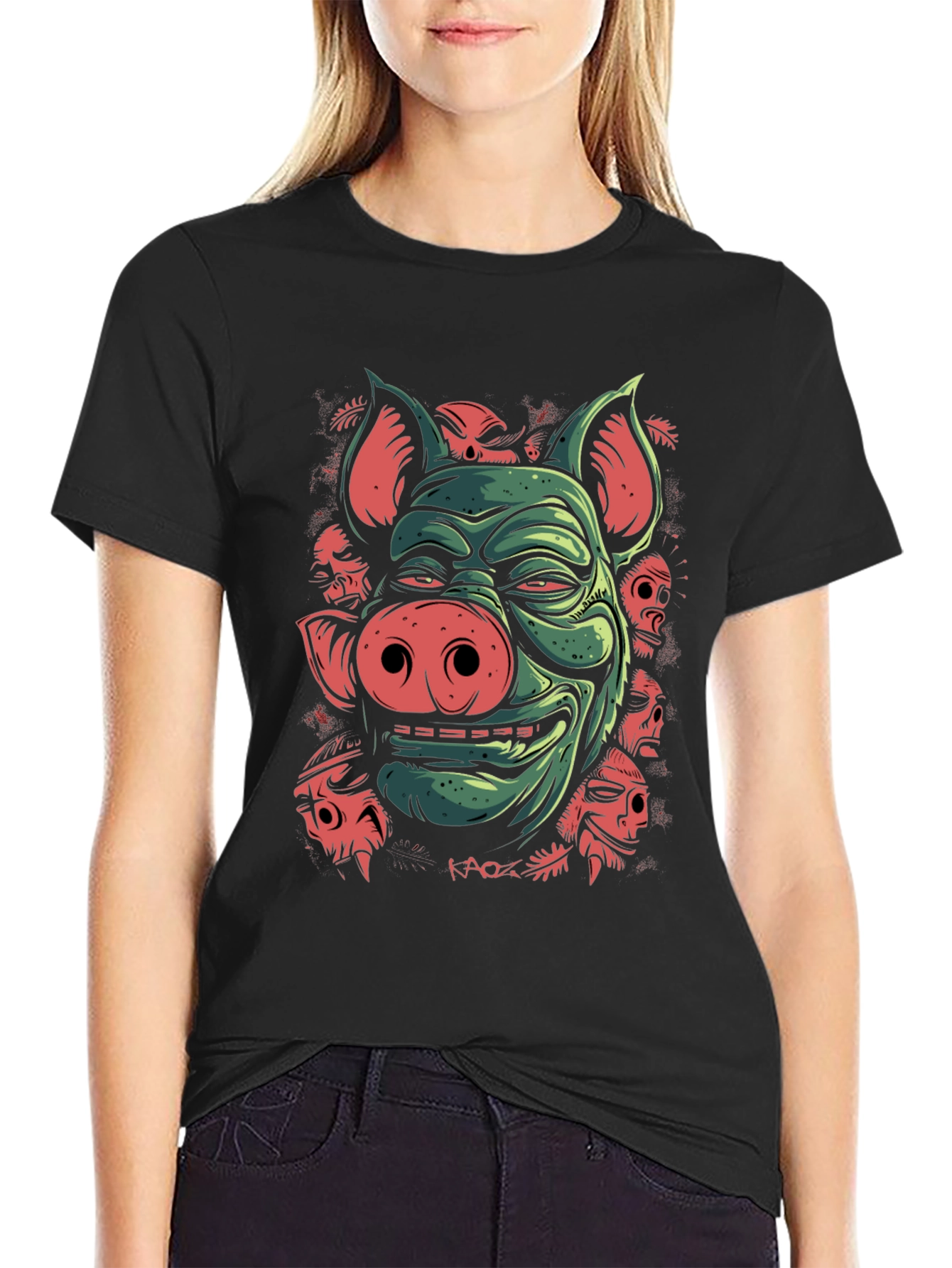 Pig Demon Graphic Tee - Dark Humor T-Shirt