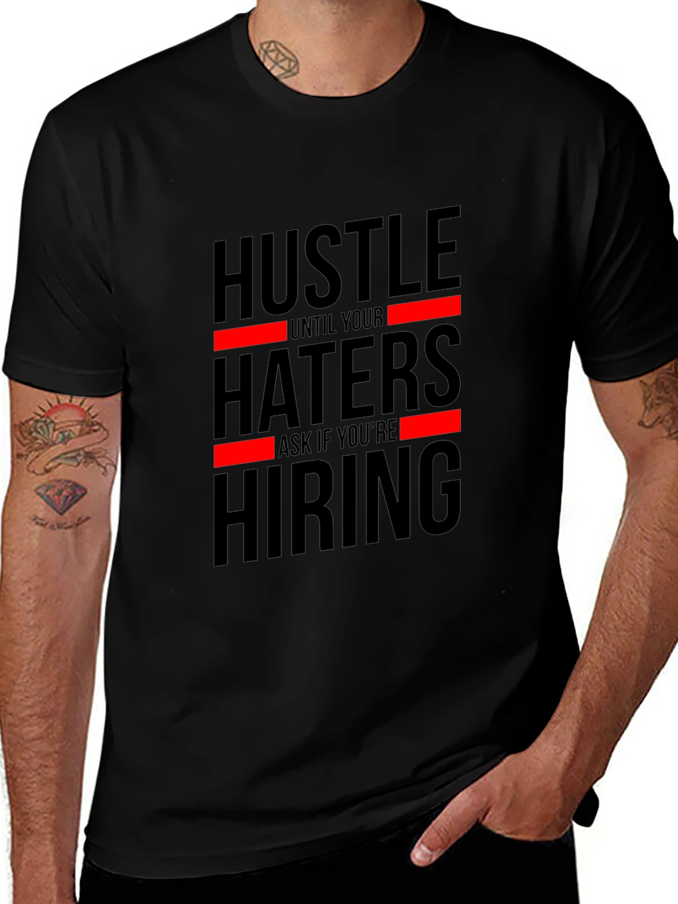 Hustle Haters Hiring Black Graphic Tee