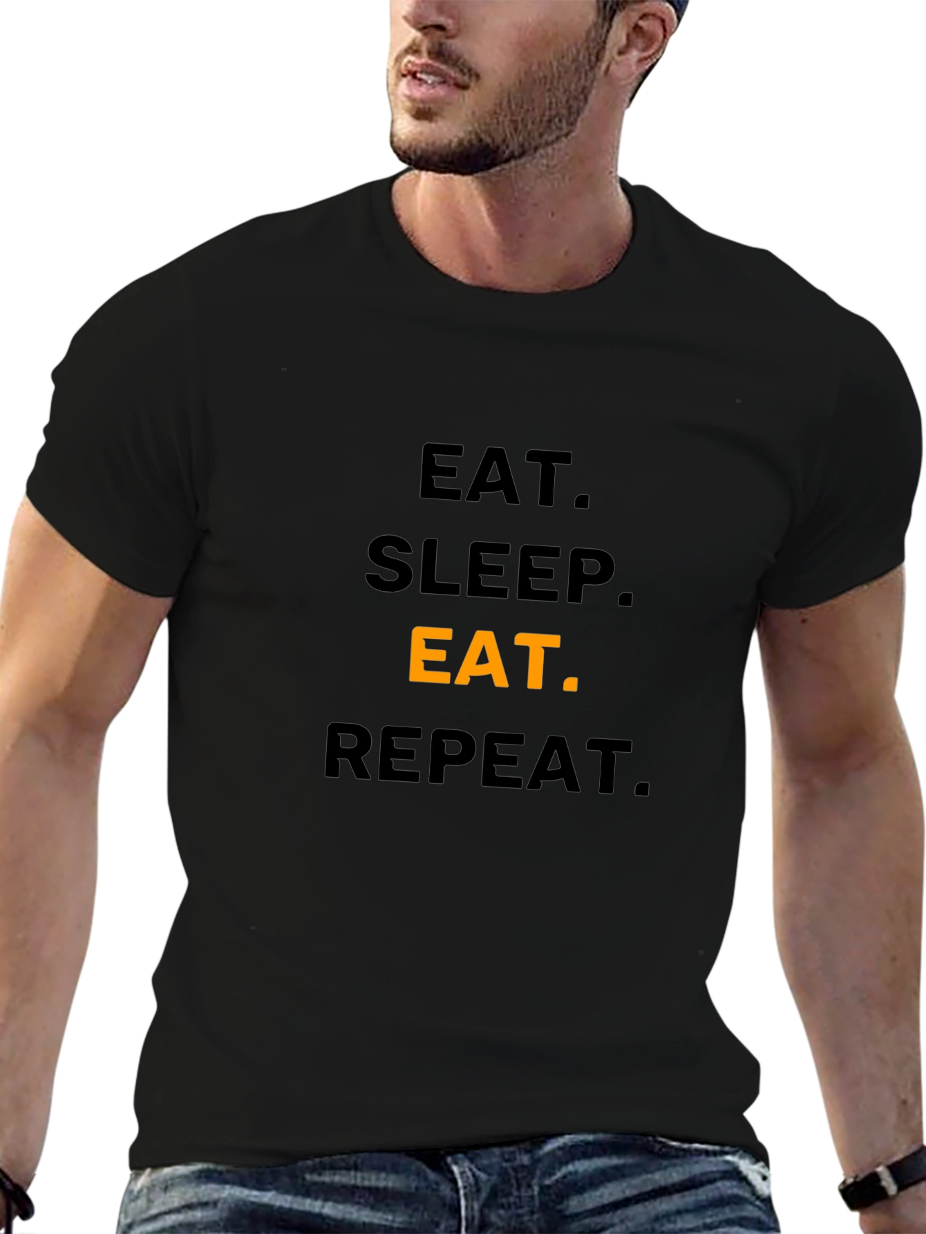 Eat Sleep Eat Repeat T-Shirt - Funny Foodie Tee