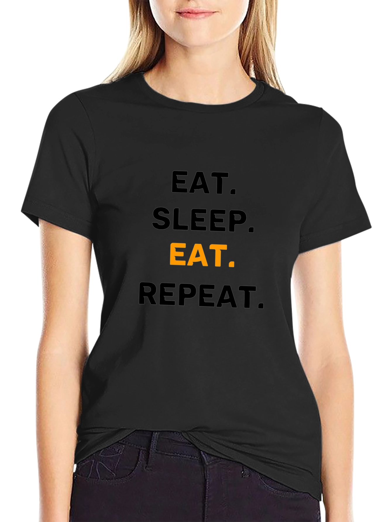 Eat Sleep Eat Repeat T-Shirt - Funny Foodie Tee