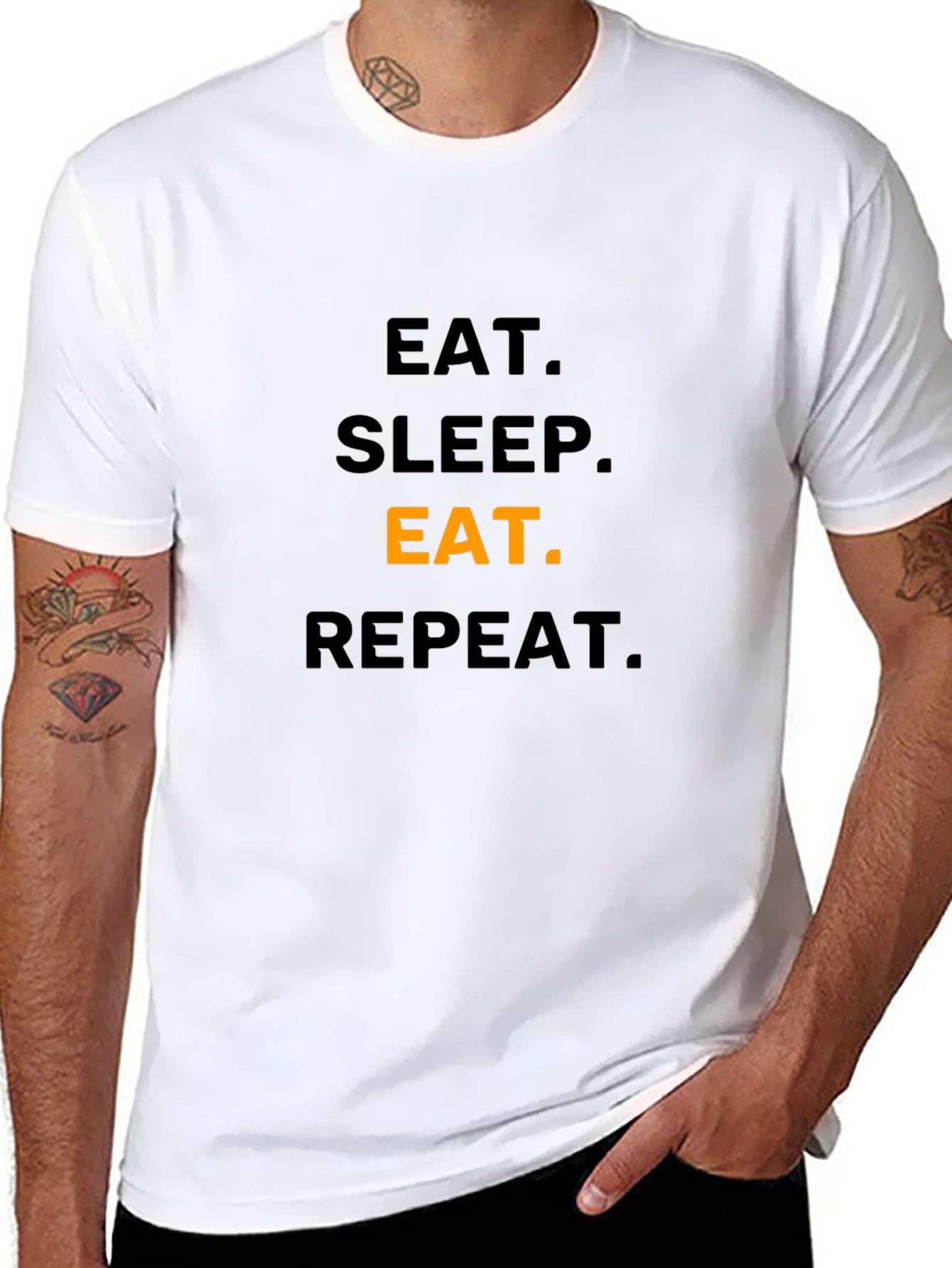 Eat Sleep Eat Repeat T-Shirt - Funny Foodie Tee