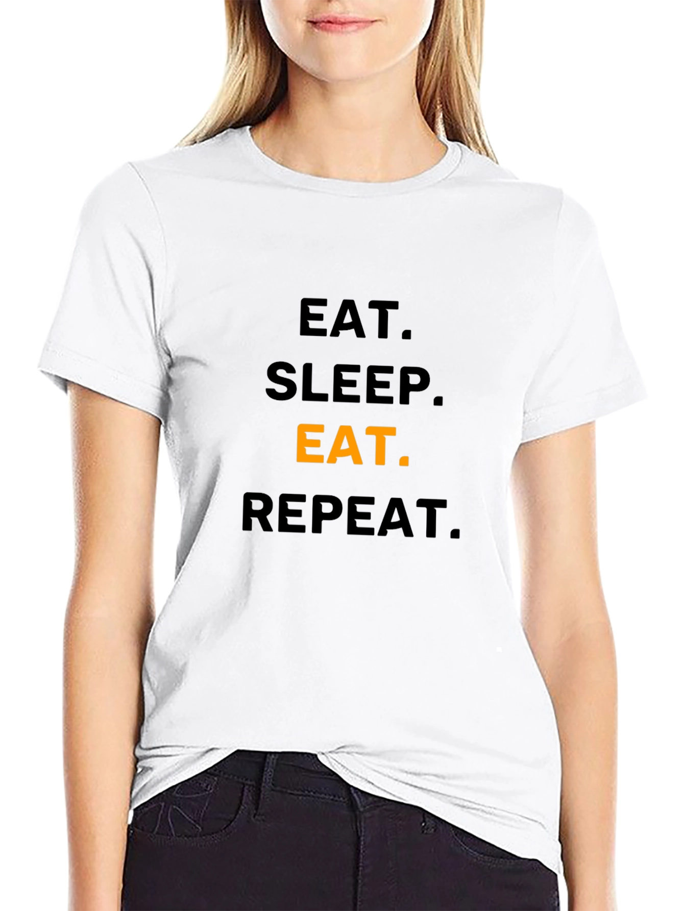 Eat Sleep Eat Repeat T-Shirt - Funny Foodie Tee