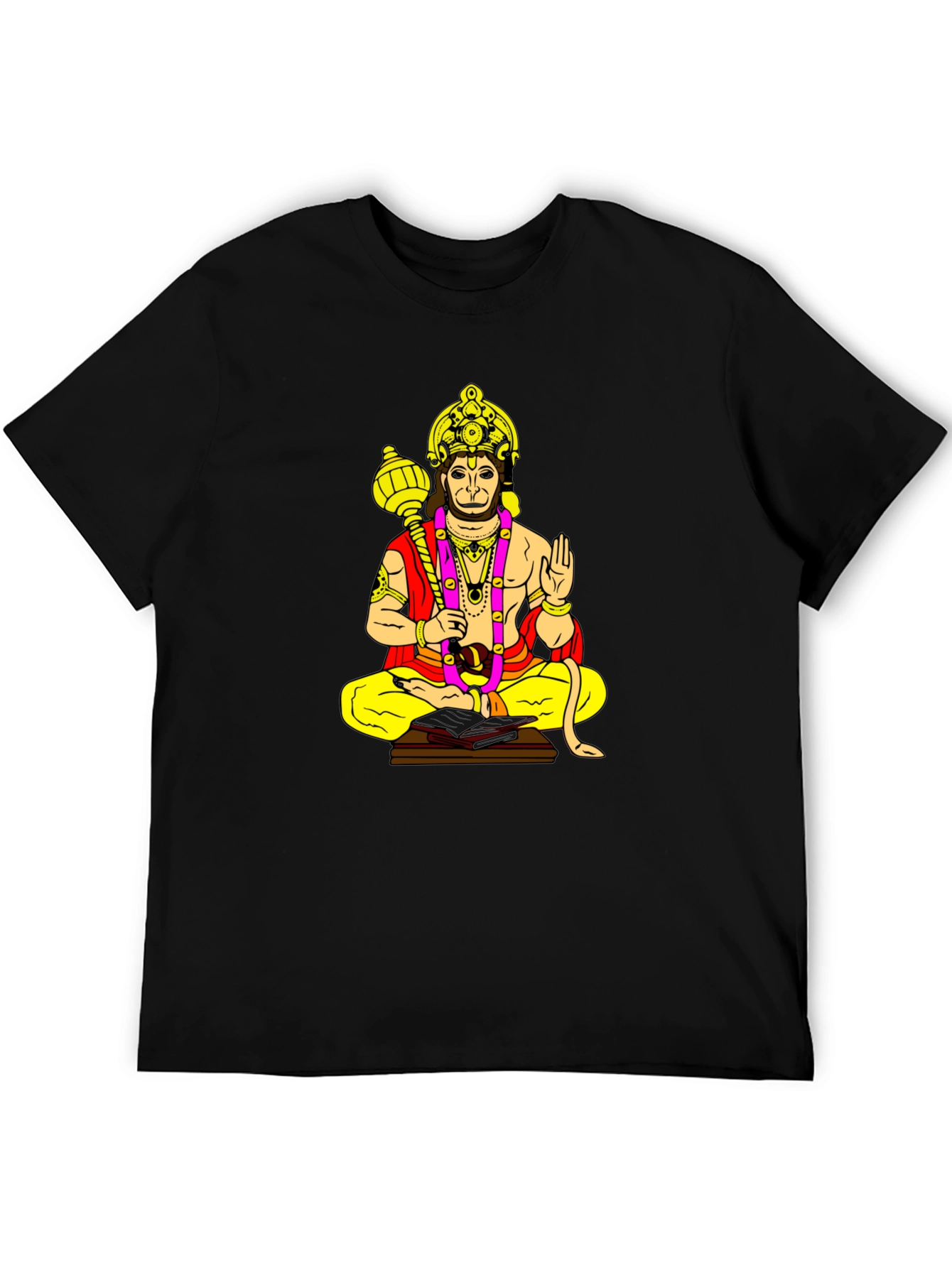 Hanuman Graphic Print Black T-Shirt
