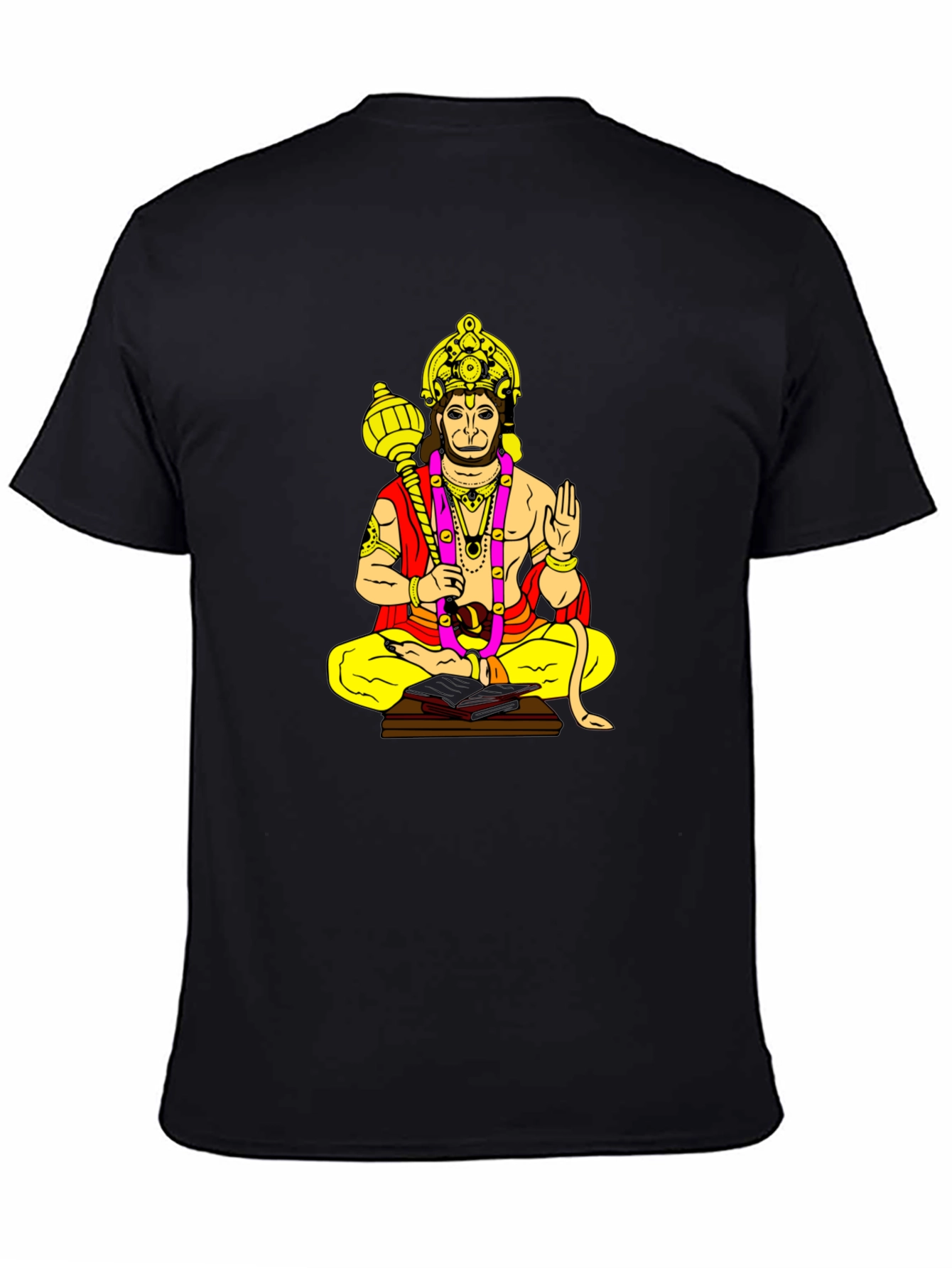 Hanuman Graphic Print Black T-Shirt