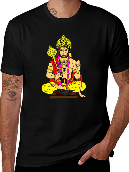 Hanuman Graphic Print Black T-Shirt