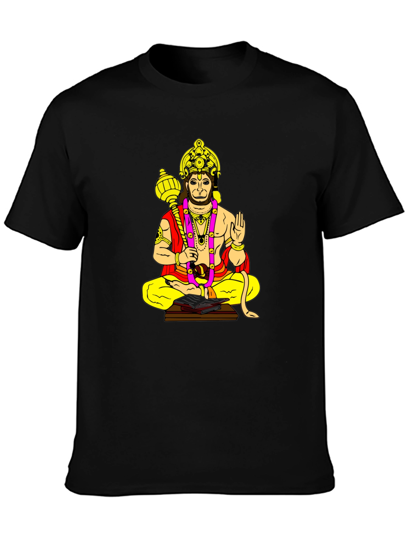 Hanuman Graphic Print Black T-Shirt