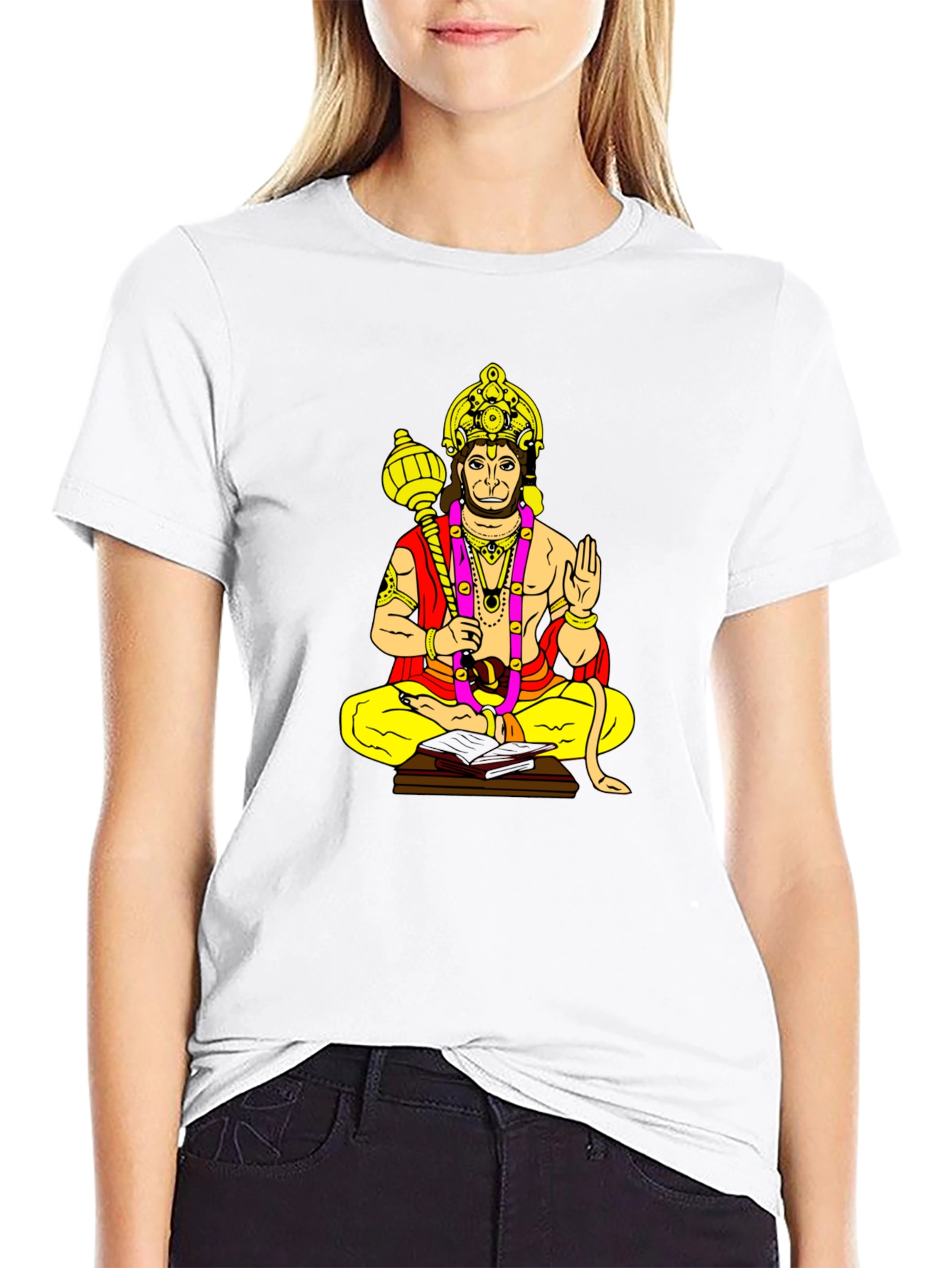 Hanuman Graphic Print Black T-Shirt