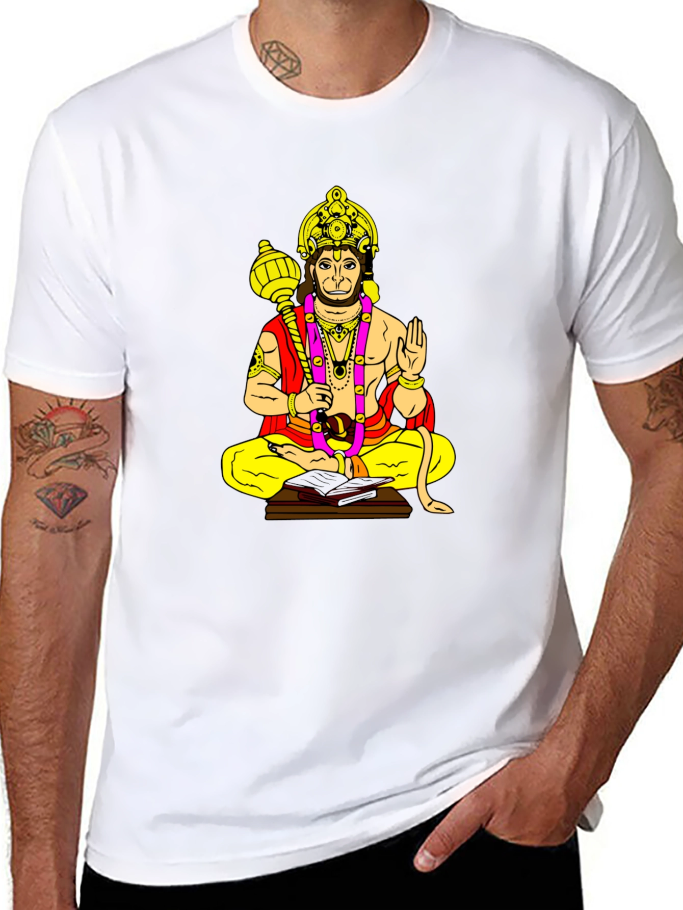 Hanuman Graphic Print Black T-Shirt
