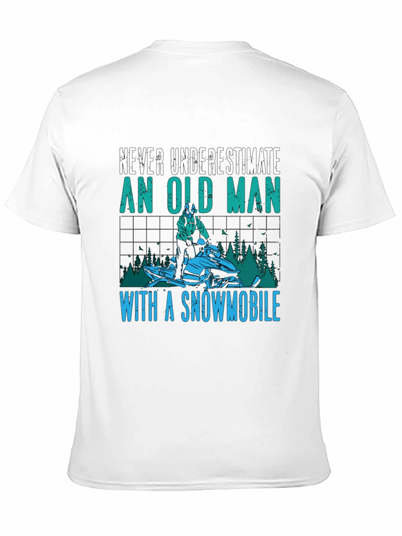 Never Underestimate an Old Man Snowmobile T-Shirt