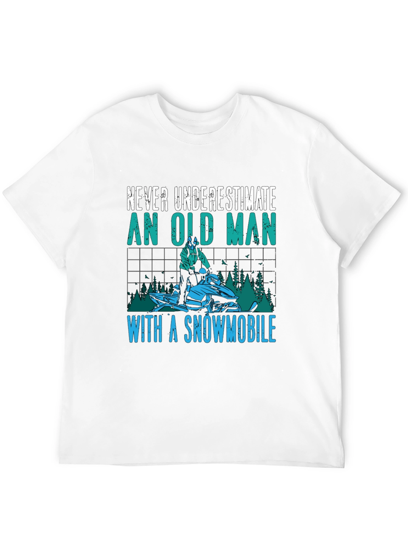 Never Underestimate an Old Man Snowmobile T-Shirt