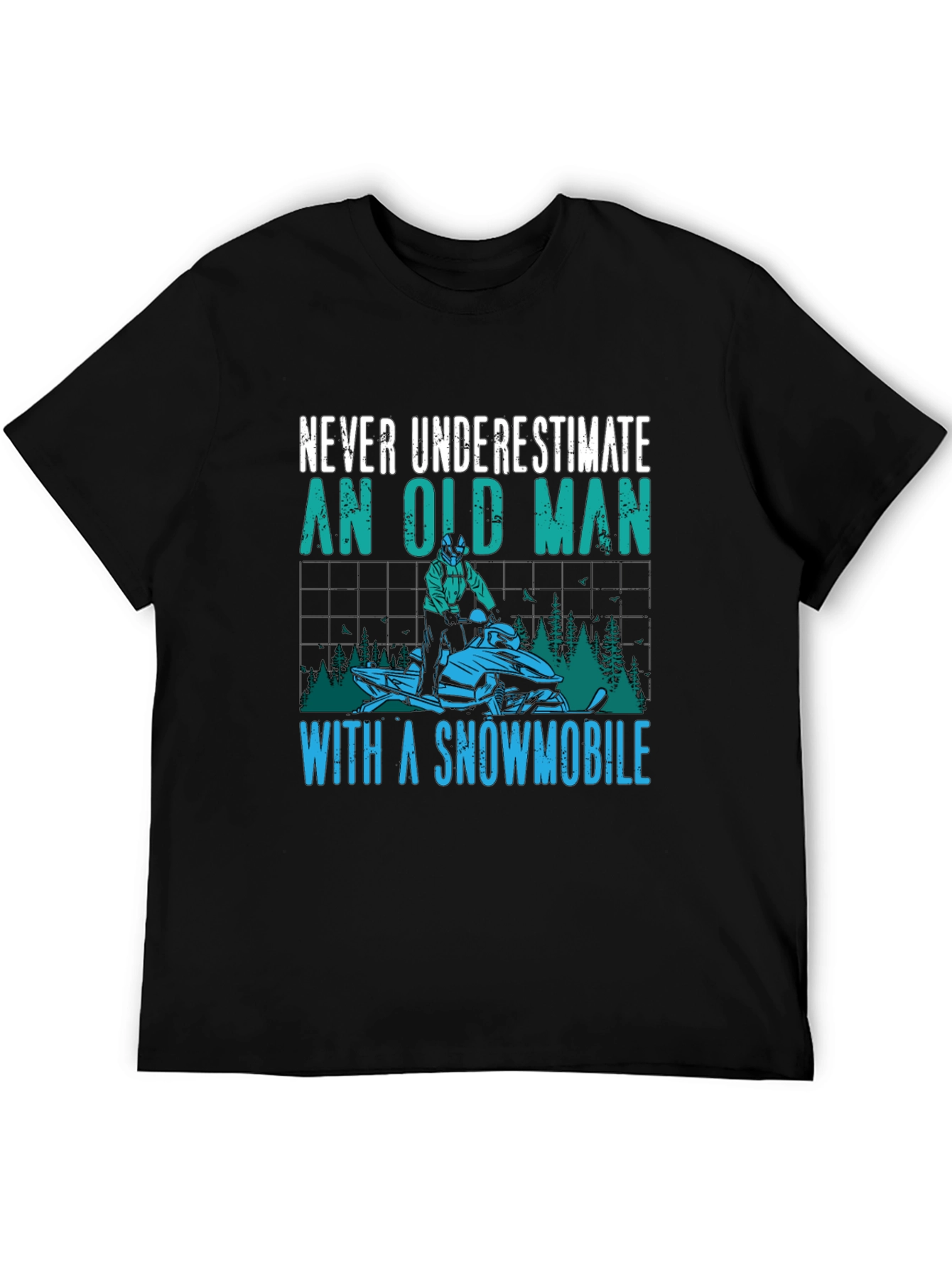 Never Underestimate an Old Man Snowmobile T-Shirt