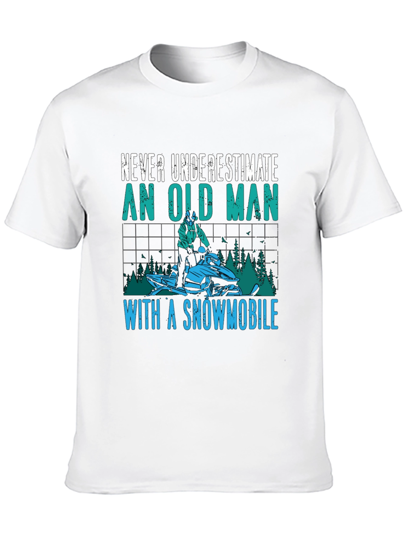 Never Underestimate an Old Man Snowmobile T-Shirt