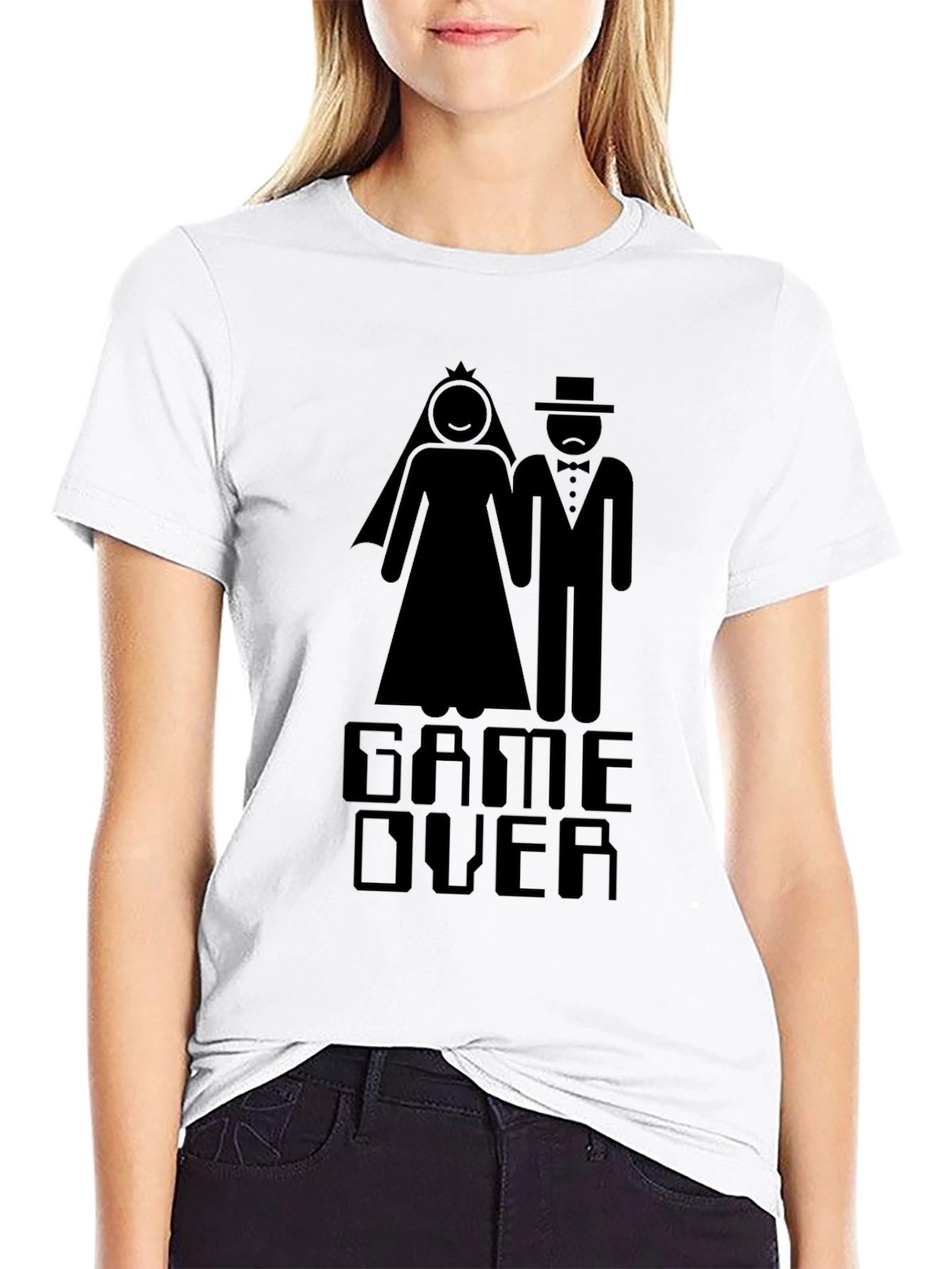 Game Over Wedding T-Shirt - Black