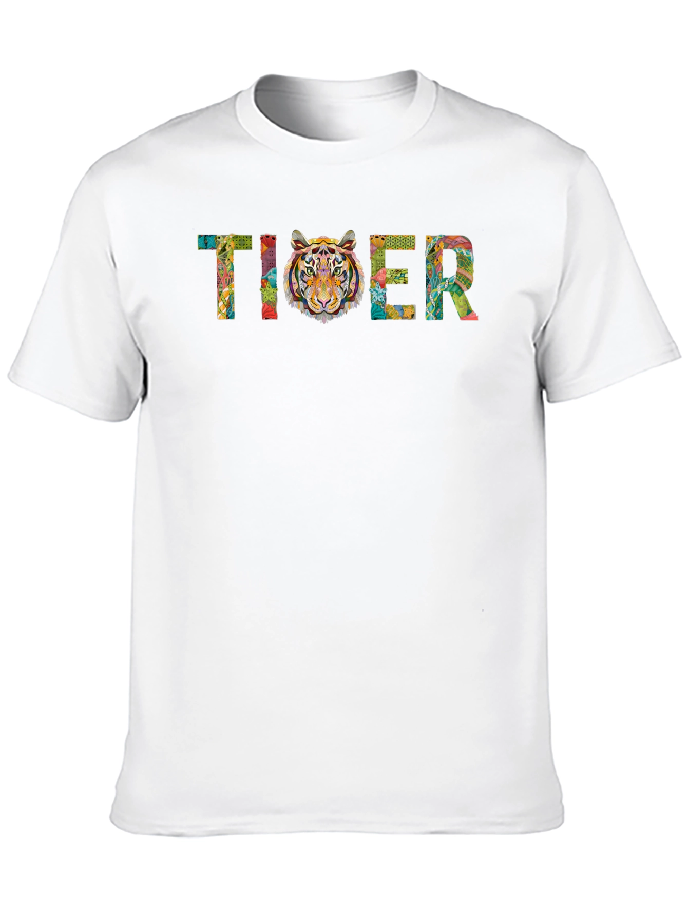 Tiger Graphic Print Crewneck T-Shirt