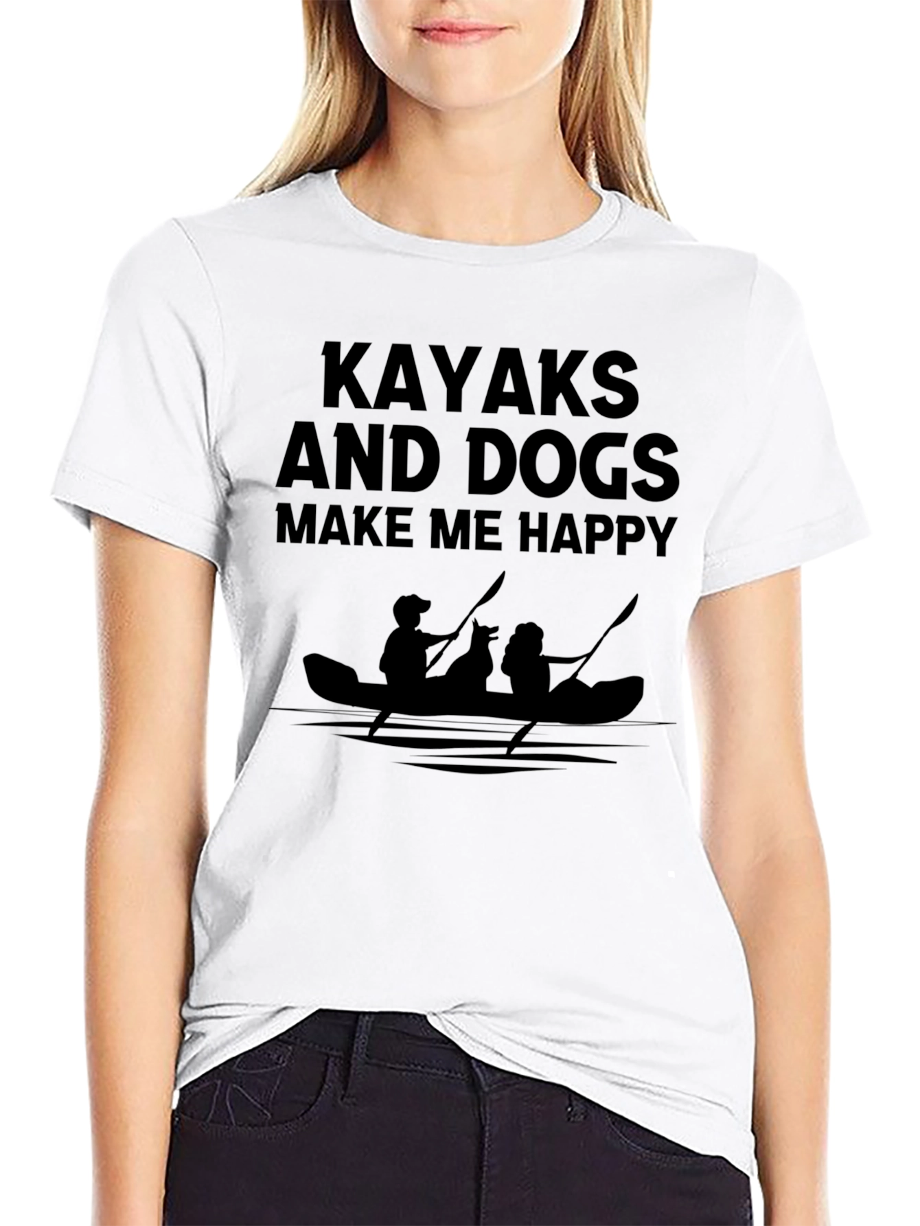 Kayaks & Dogs Make Me Happy T-Shirt – Outdoor Dog Lover Tee
