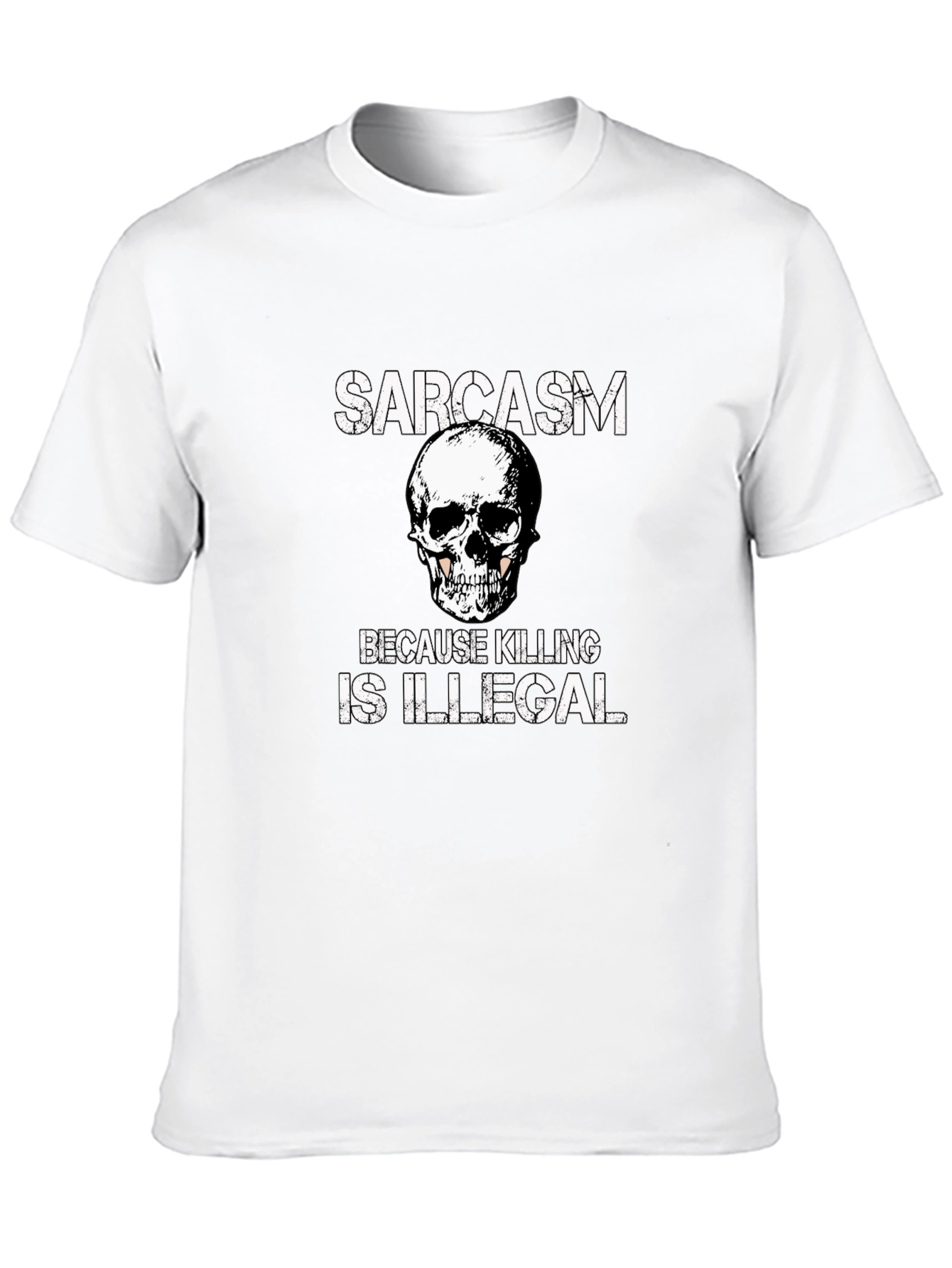 Sarcasm Skull Graphic T-Shirt - Funny Novelty Tee