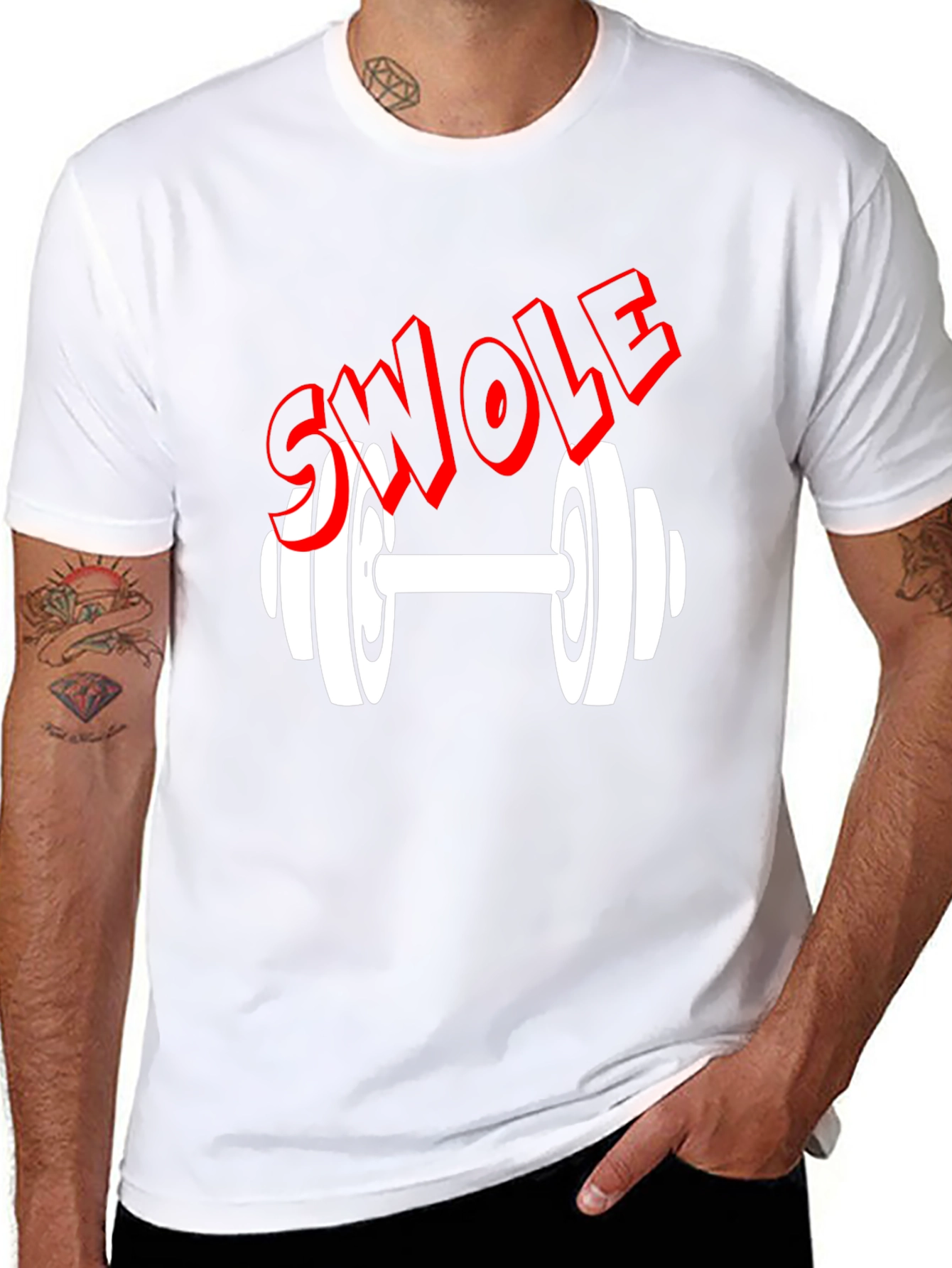 Swole Dumbbell Graphic Tee - Gym & Fitness