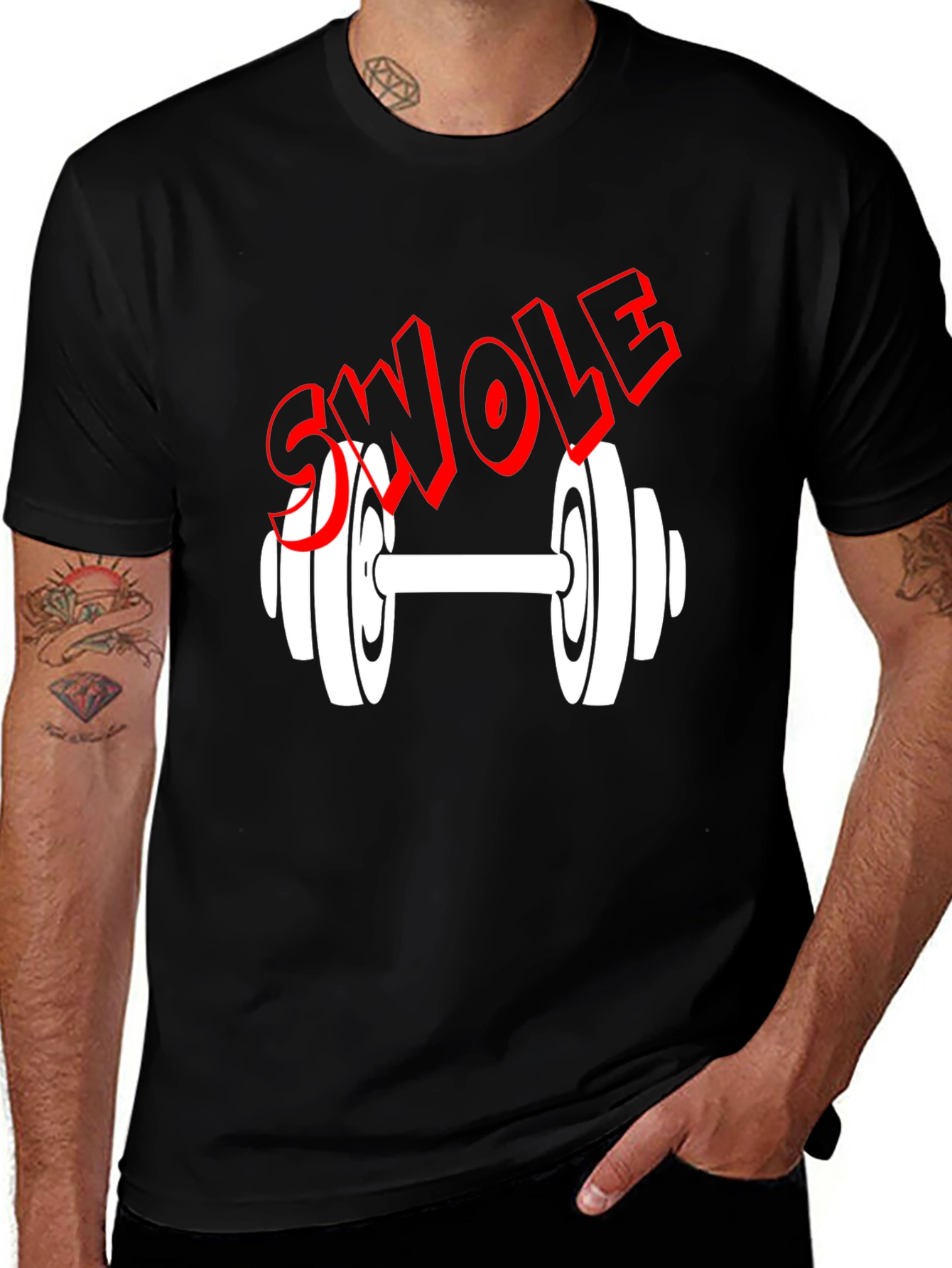 Swole Dumbbell Graphic Tee - Gym & Fitness