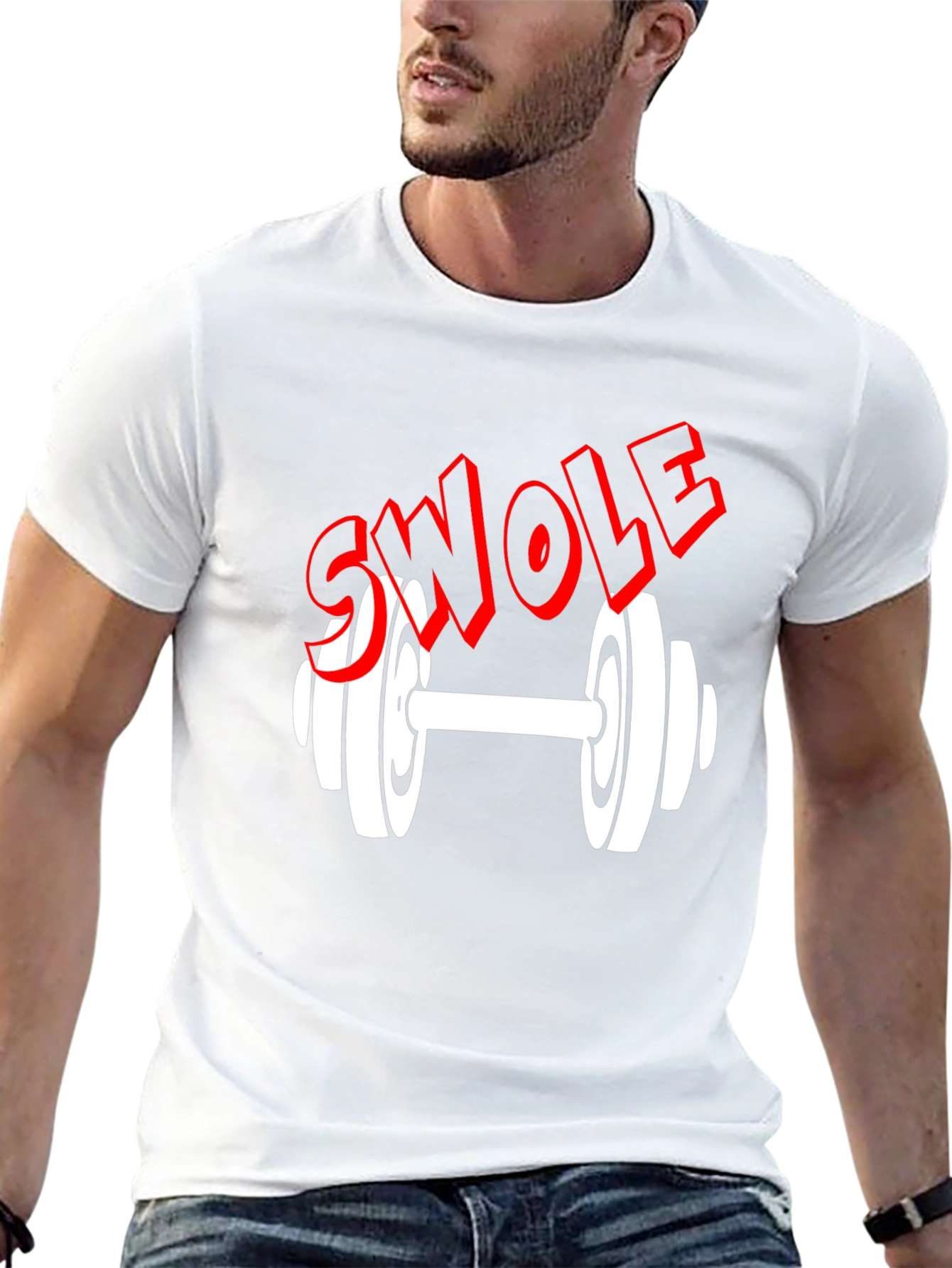 Swole Dumbbell Graphic Tee - Gym & Fitness