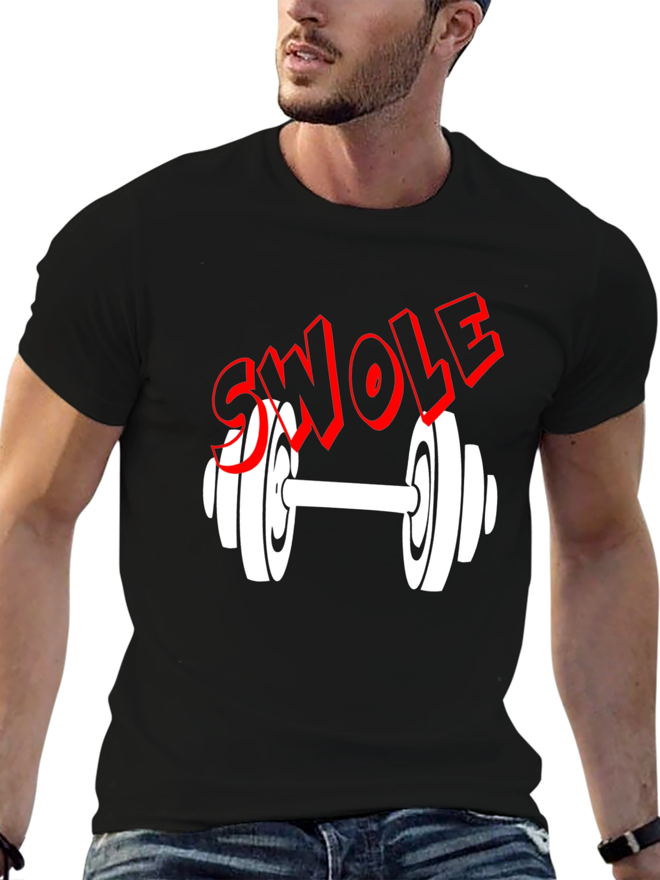 Swole Dumbbell Graphic Tee - Gym & Fitness