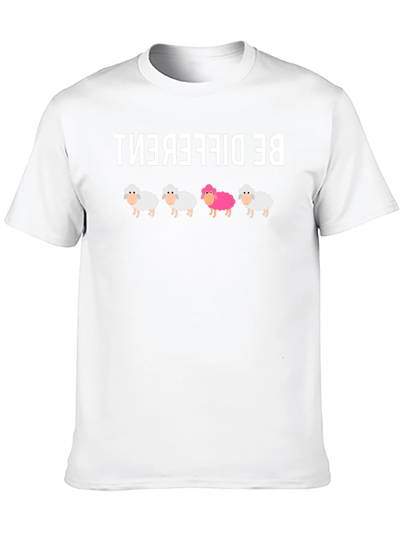 Be Different Sheep Graphic Tee - Black Cotton T-Shirt