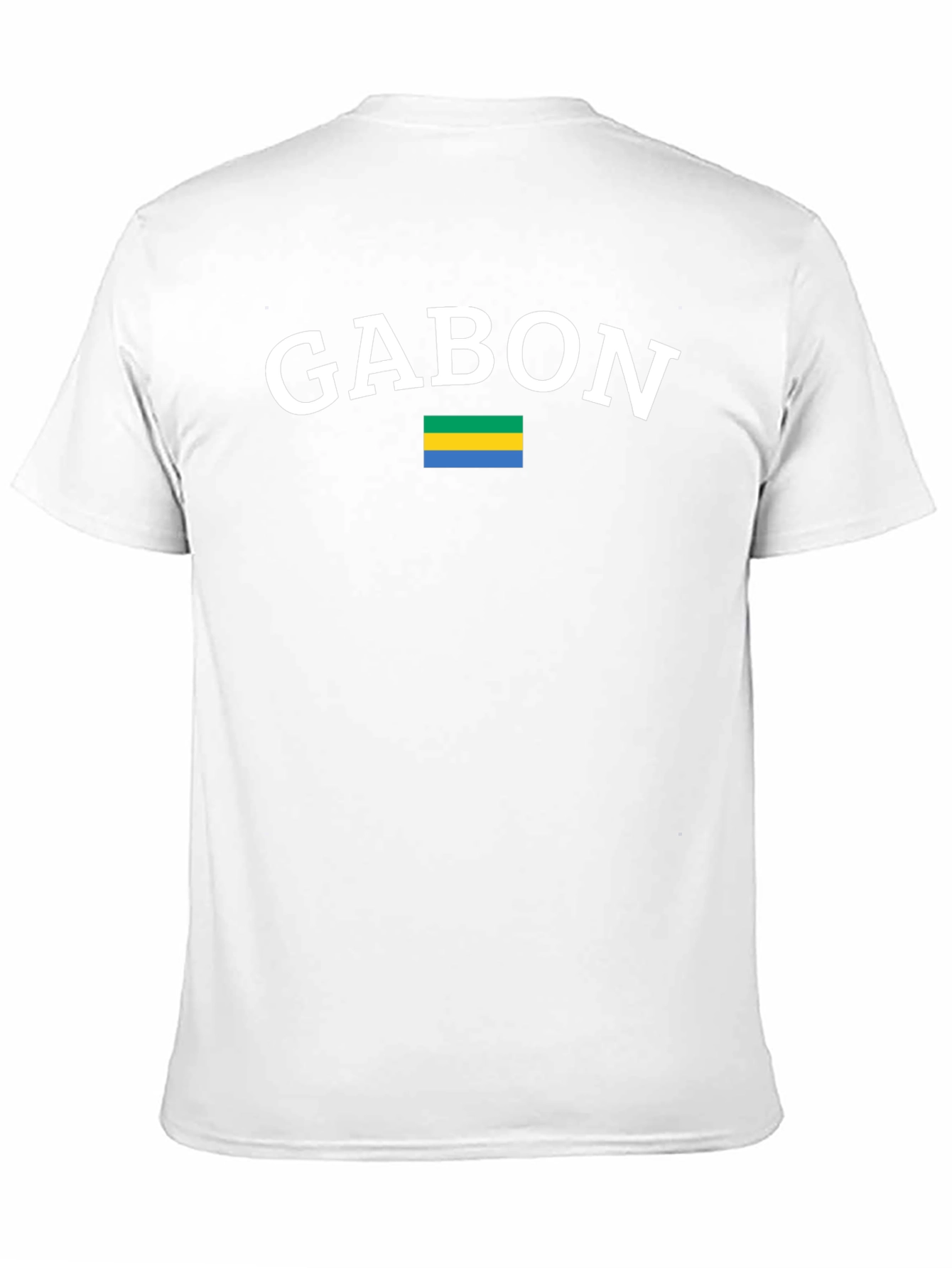 Gabon Flag Graphic T-Shirt - Black Cotton Tee