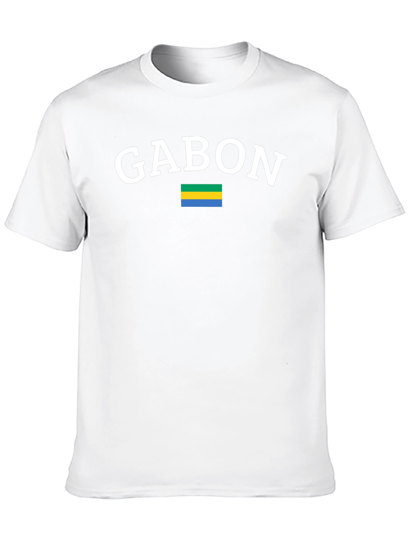 Gabon Flag Graphic T-Shirt - Black Cotton Tee