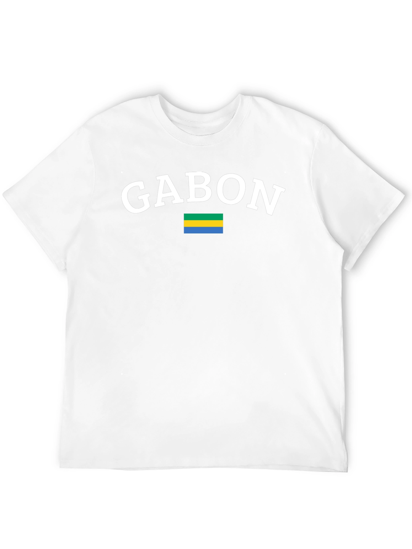 Gabon Flag Graphic T-Shirt - Black Cotton Tee