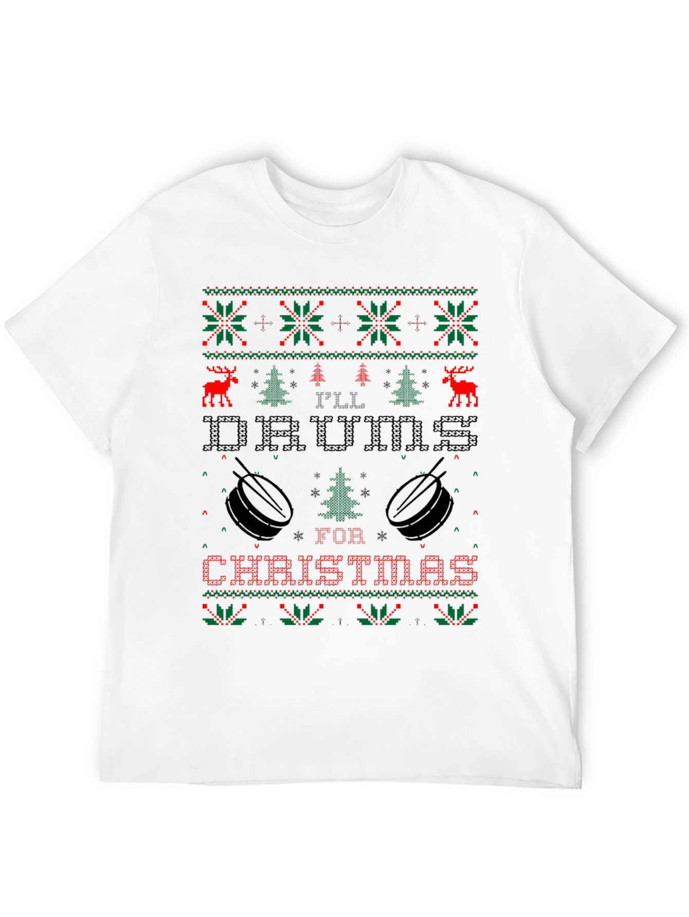 Ill Drums for Christmas Ugly Sweater Style T-Shirt
