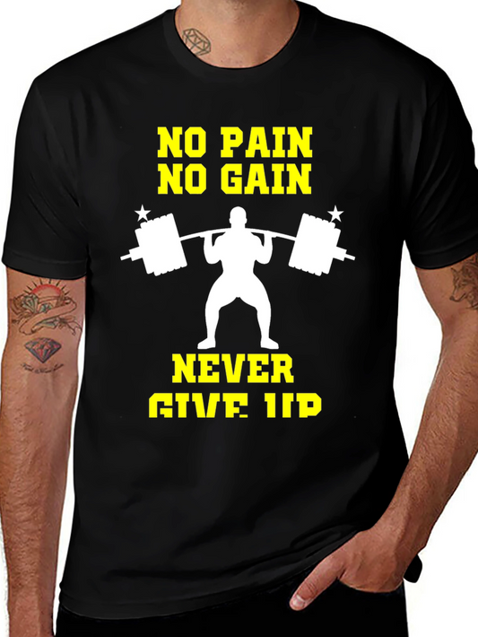No Pain No Gain T-Shirt - Motivational Workout Tee