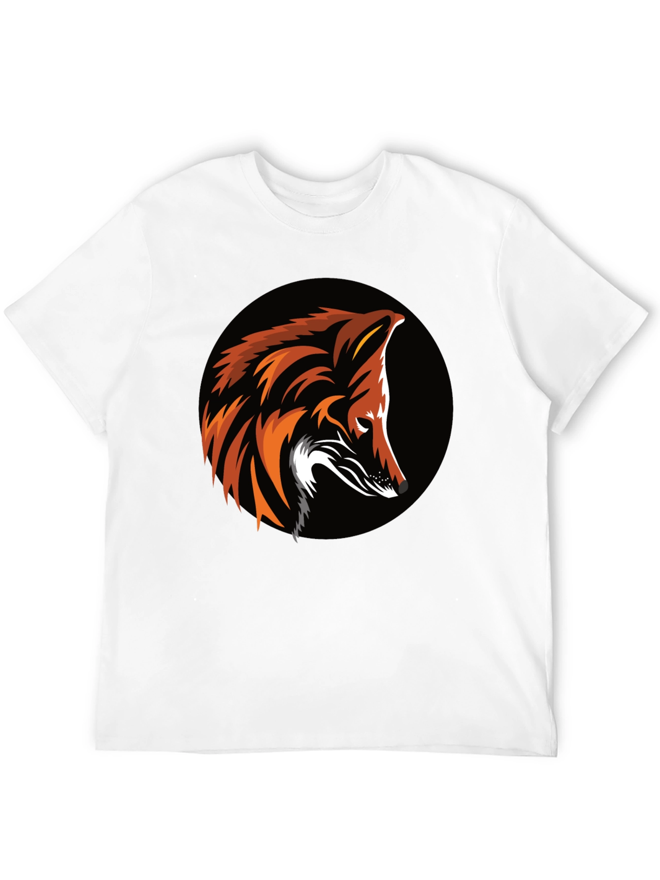 Stylish Black T-Shirt with Bold Fox Design