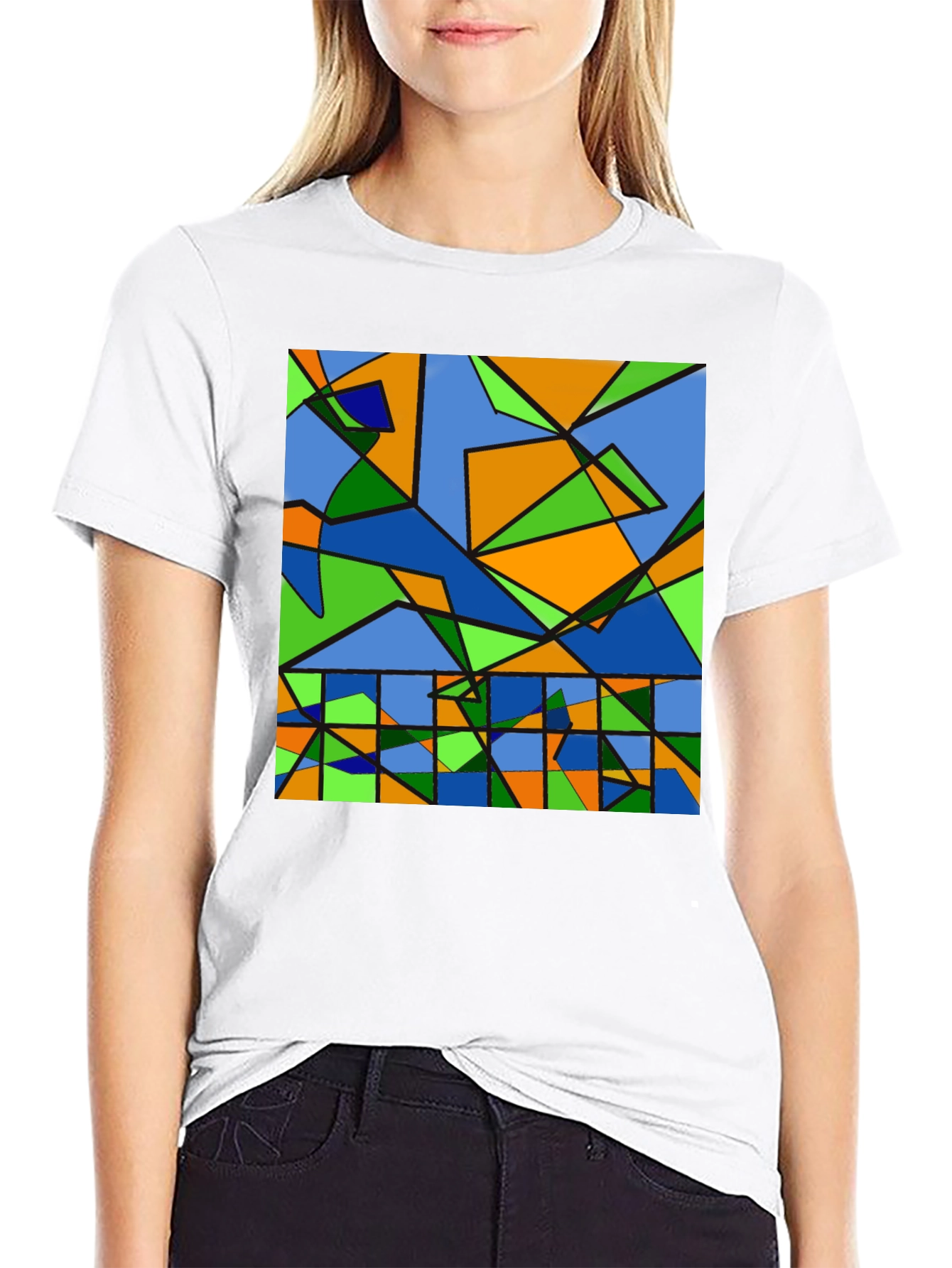 Abstract Geometric Graphic Tee - Modern Art Shirt