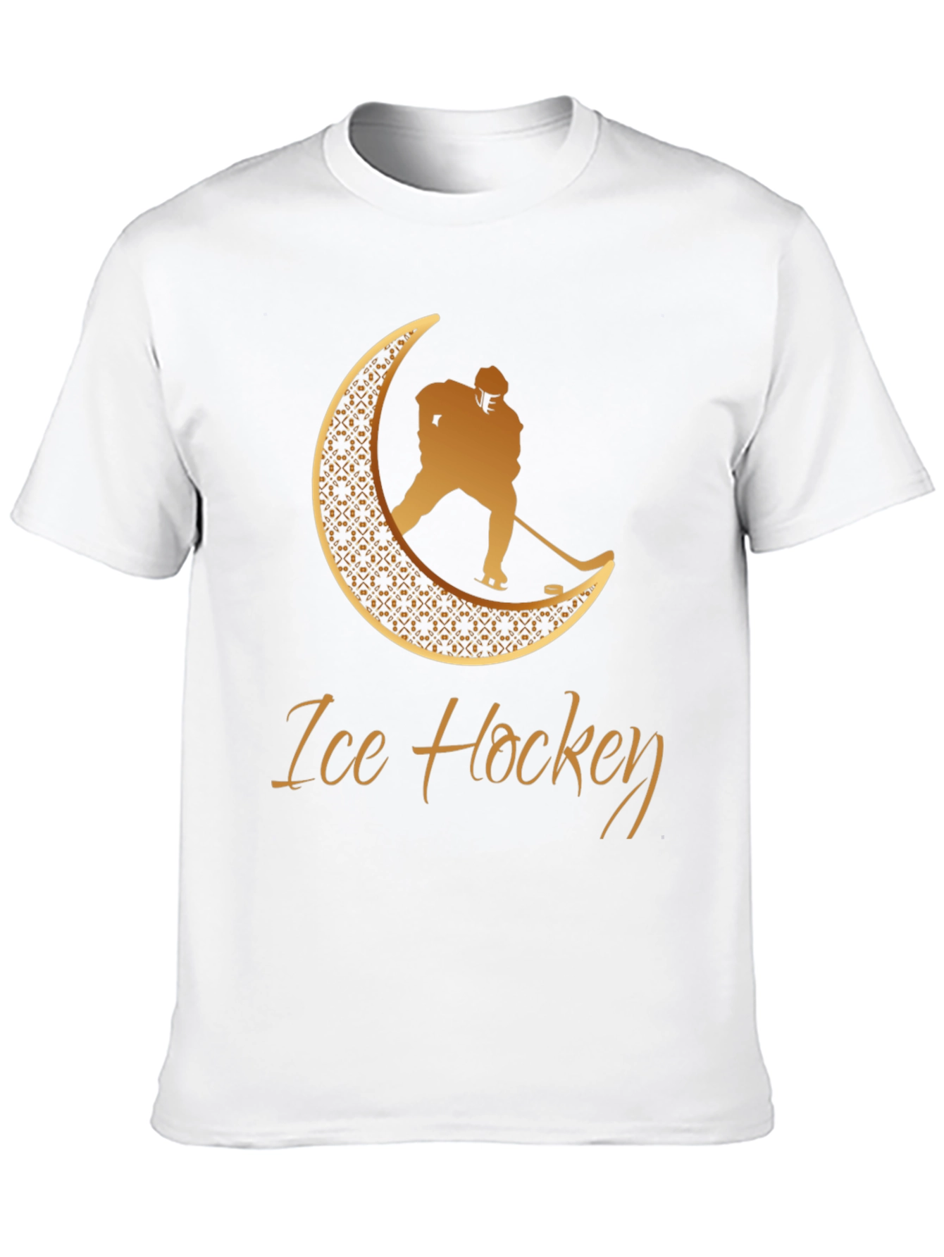 Ice Hockey Crescent Moon Graphic Tee