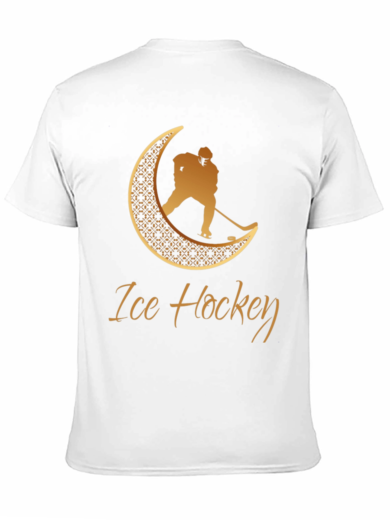 Ice Hockey Crescent Moon Graphic Tee