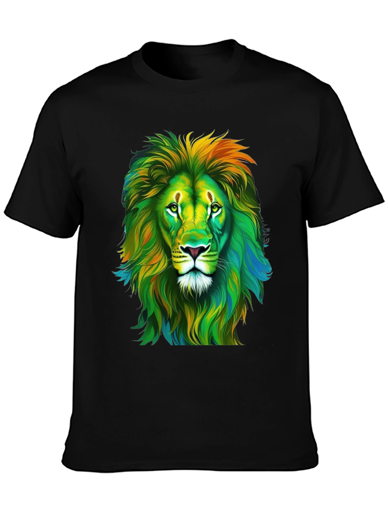 Lion Graphic Print Crew Neck T-Shirt