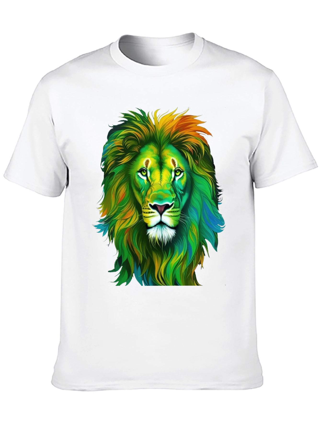 Lion Graphic Print Crew Neck T-Shirt