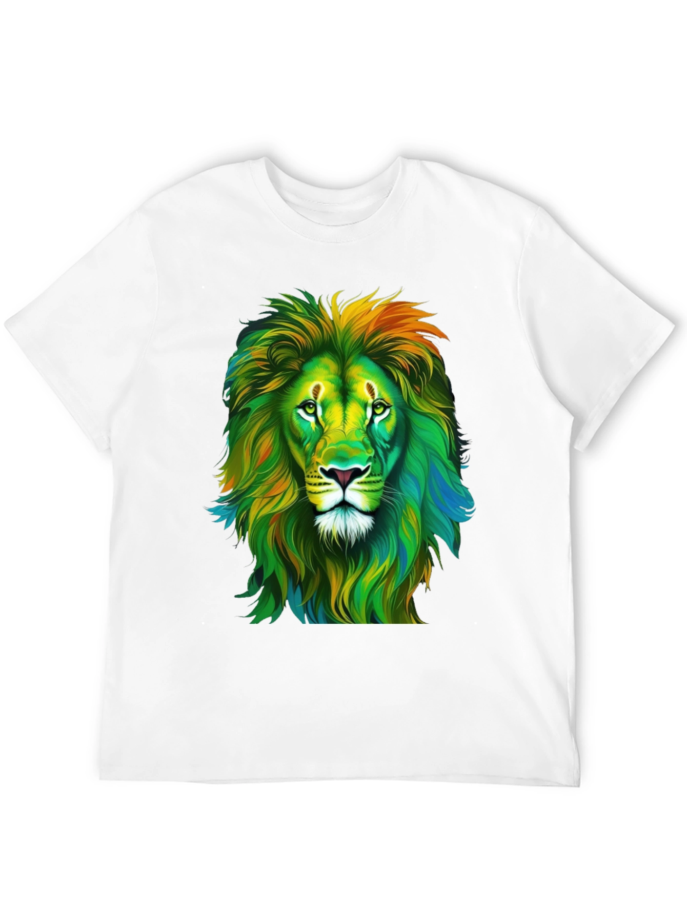 Lion Graphic Print Crew Neck T-Shirt