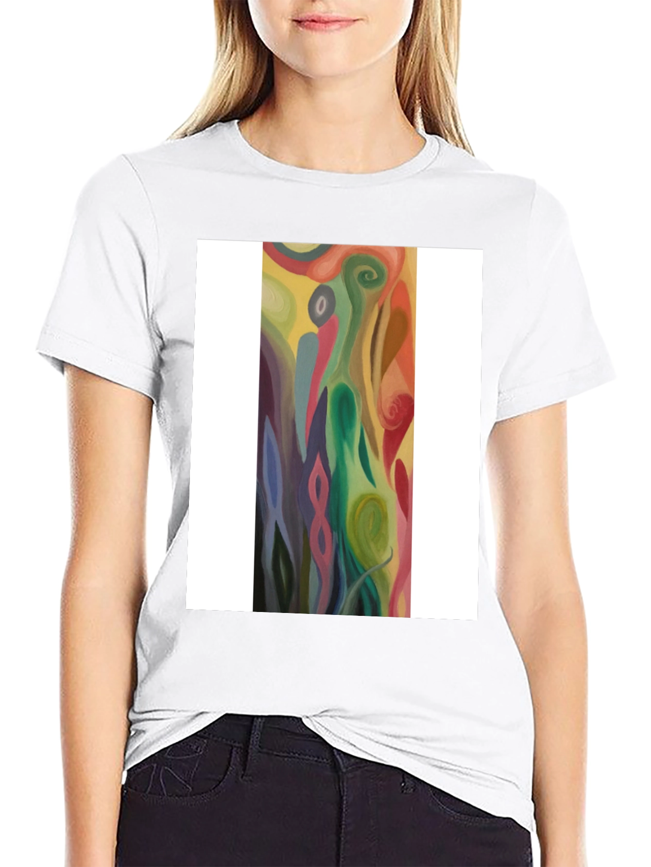 Abstract Swirl Art Graphic Tee - Black Unisex T-Shirt