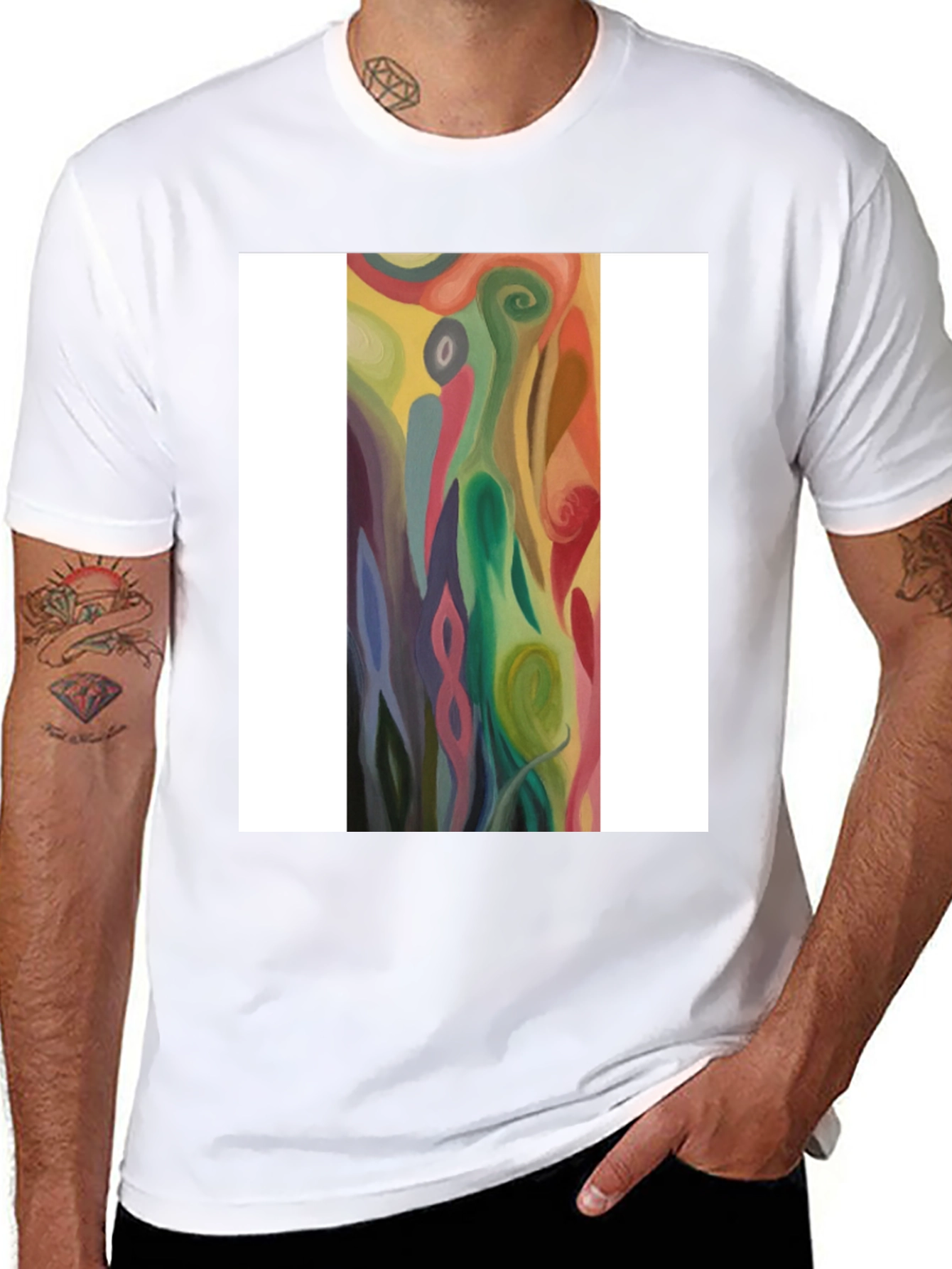 Abstract Swirl Art Graphic Tee - Black Unisex T-Shirt
