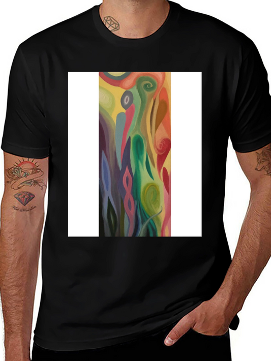 Abstract Swirl Art Graphic Tee - Black Unisex T-Shirt