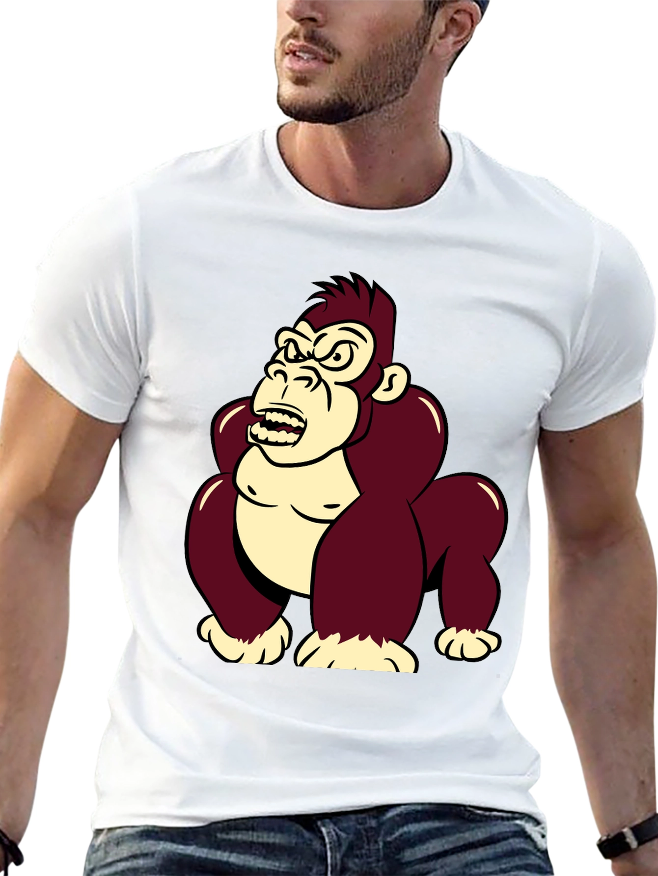 Angry Gorilla Graphic T-Shirt - Cool Cartoon Design
